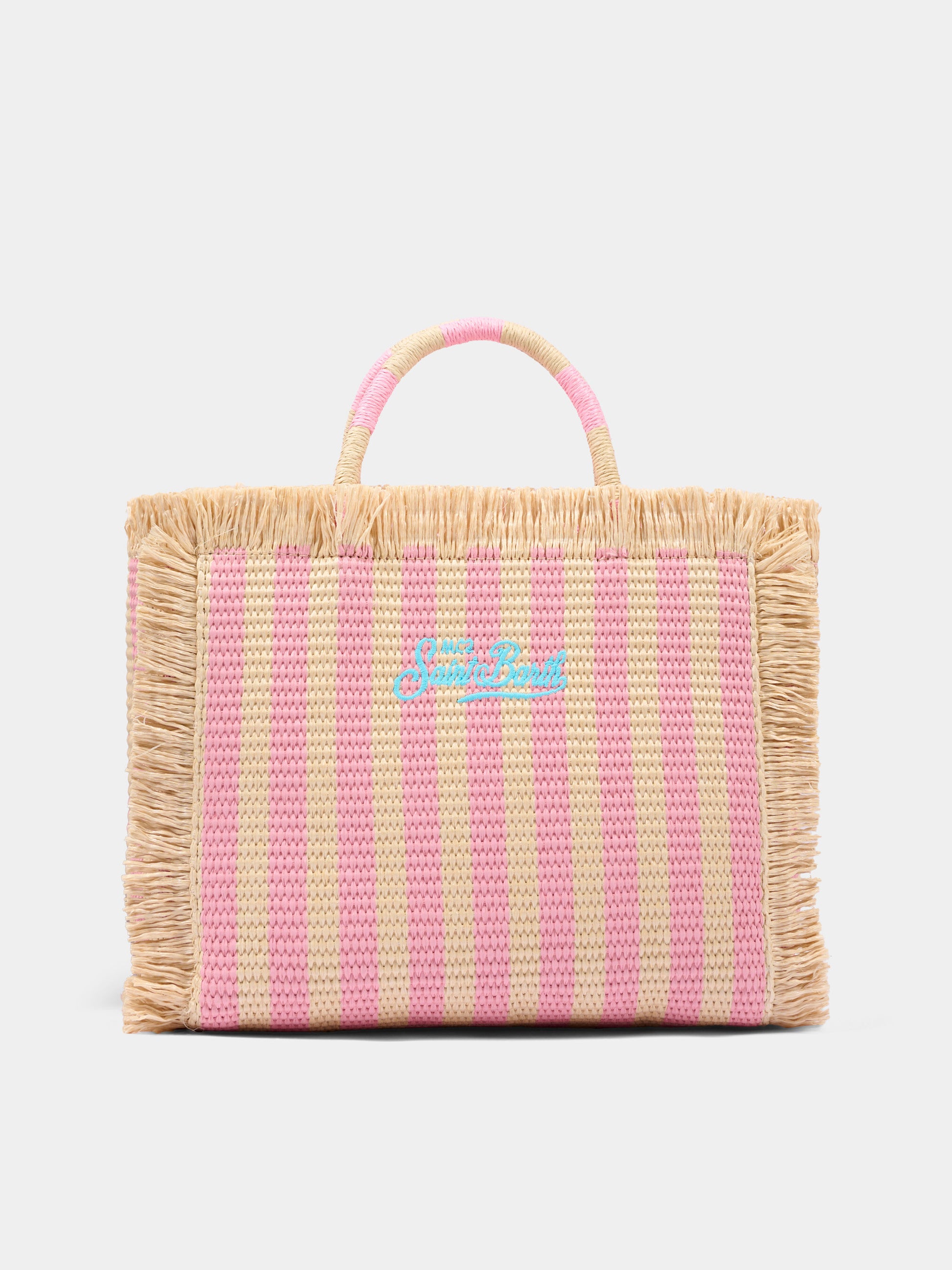 Borsa mare rosa Colette Straw per bambina,Mc2 Saint Barth,COL0017 00407L