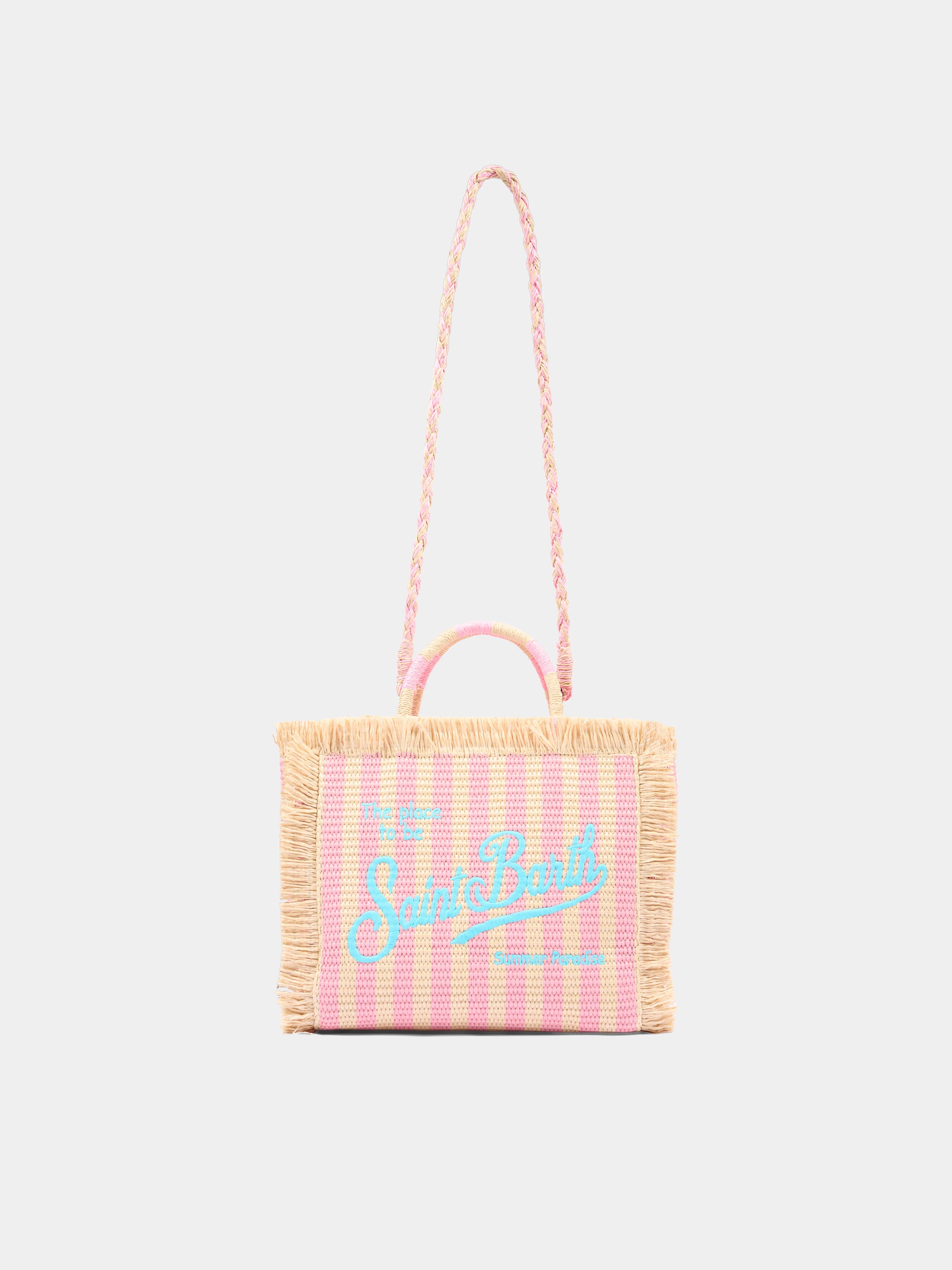 Borsa mare rosa Colette Straw per bambina,Mc2 Saint Barth,COL0017 00407L
