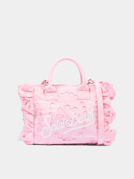 Borsa mare rosa Colette Volant per bambina traforata,Mc2 Saint Barth,COL0027 00411L
