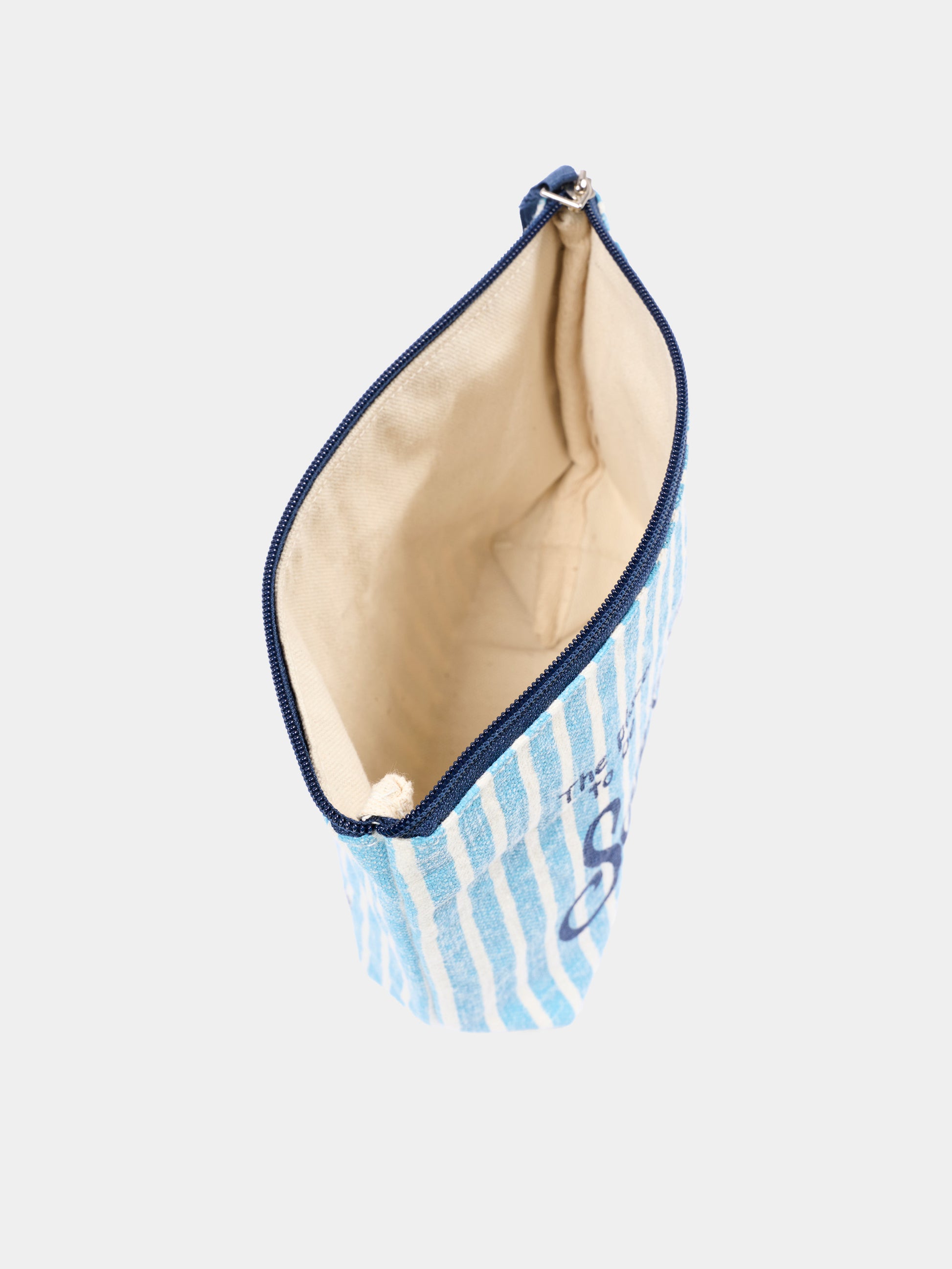Pochette azzurra Aline Linen per bambini a righe,Mc2 Saint Barth,ALI0004 00398L