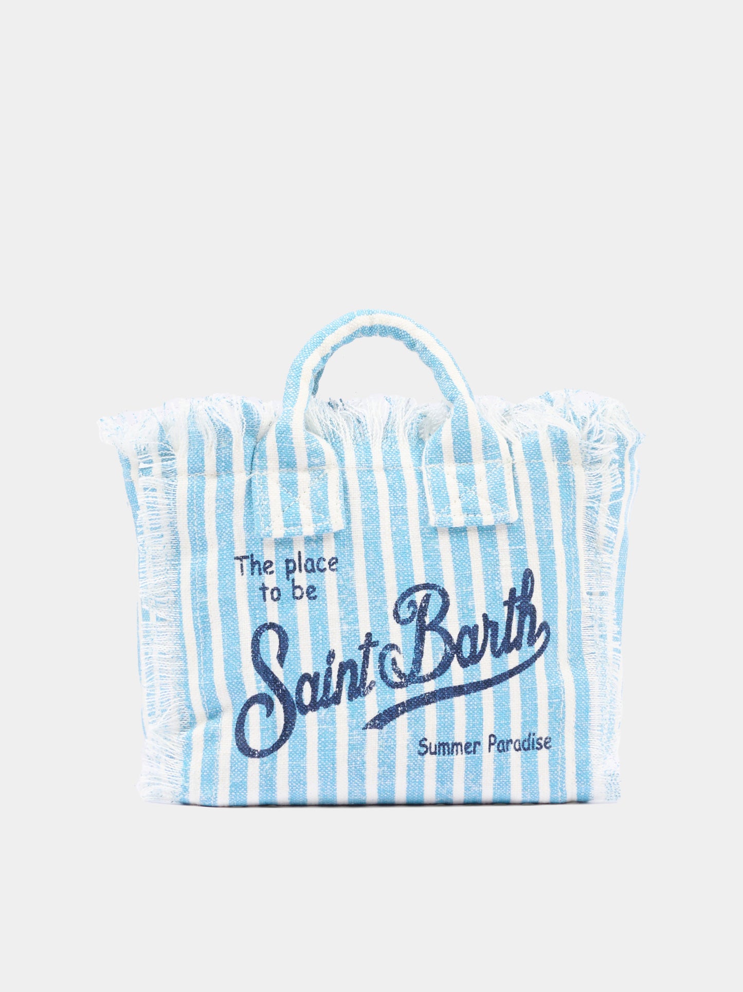 Borsa celeste Vanity Mini Linen per bambina,Mc2 Saint Barth,VAMI008 00398L