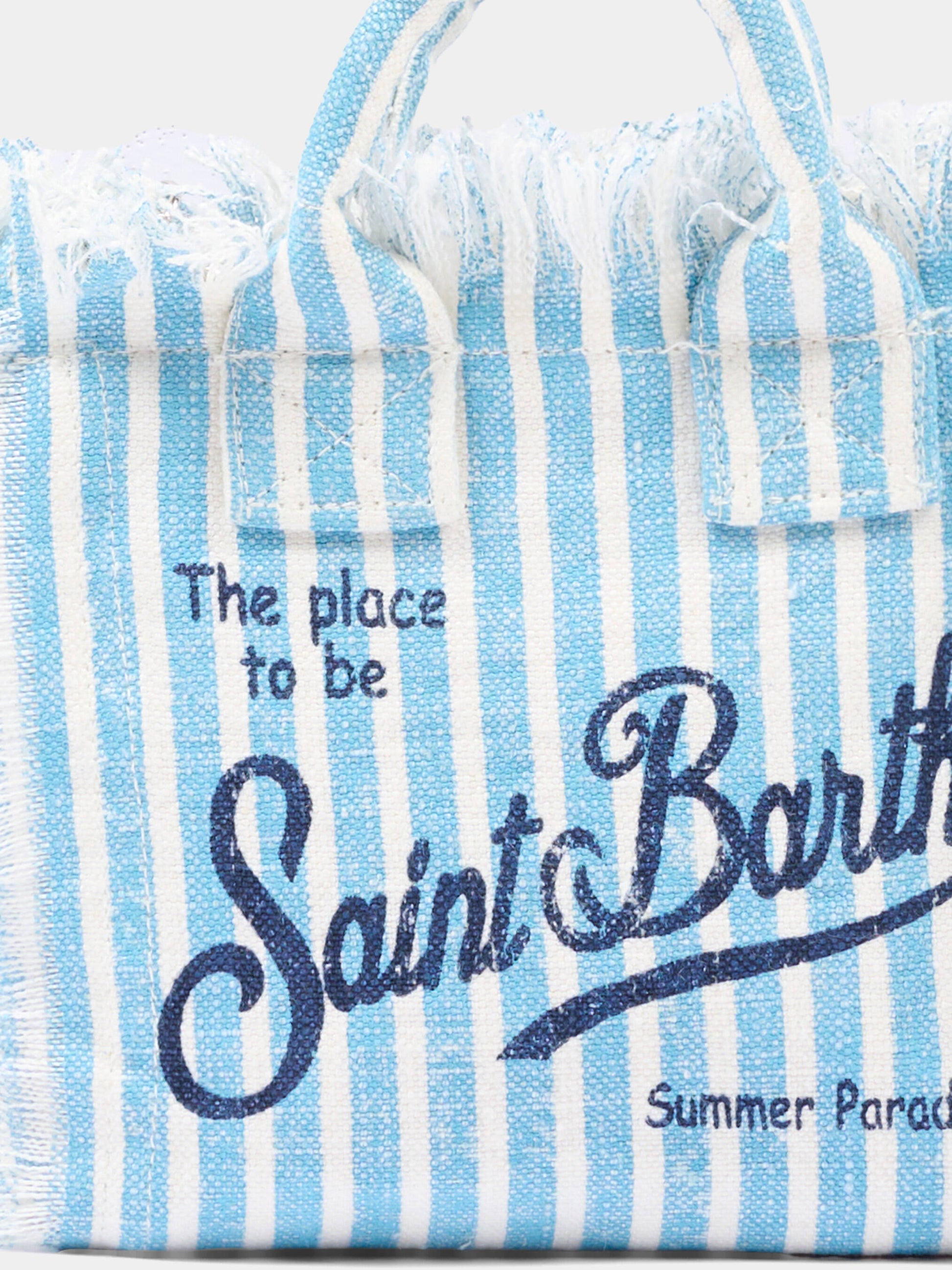 Borsa celeste Vanity Mini Linen per bambina,Mc2 Saint Barth,VAMI008 00398L