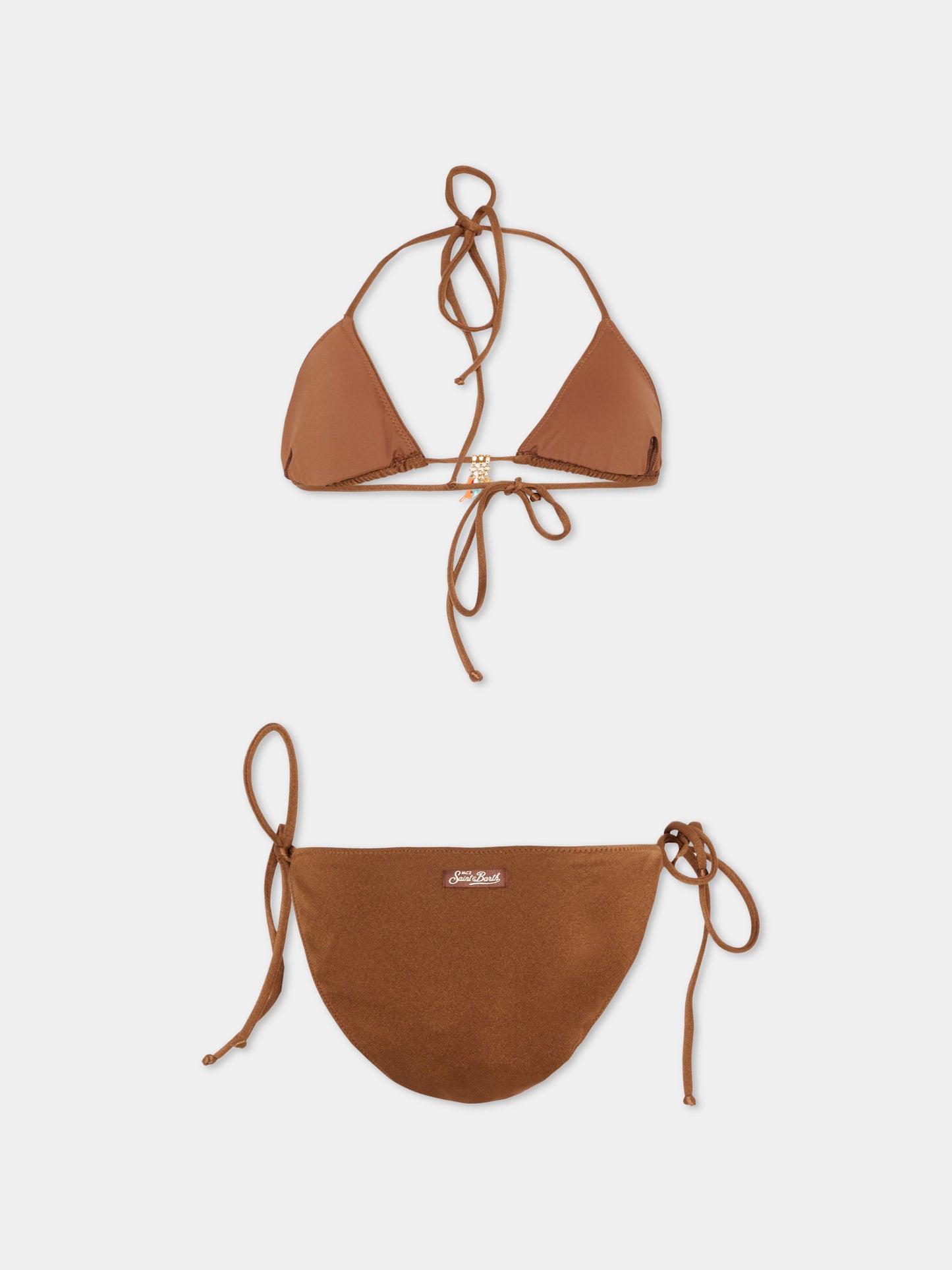 Slip e bikini marrone  leah teen  per bambina,Mc2 Saint Barth,LEH00011 03002L