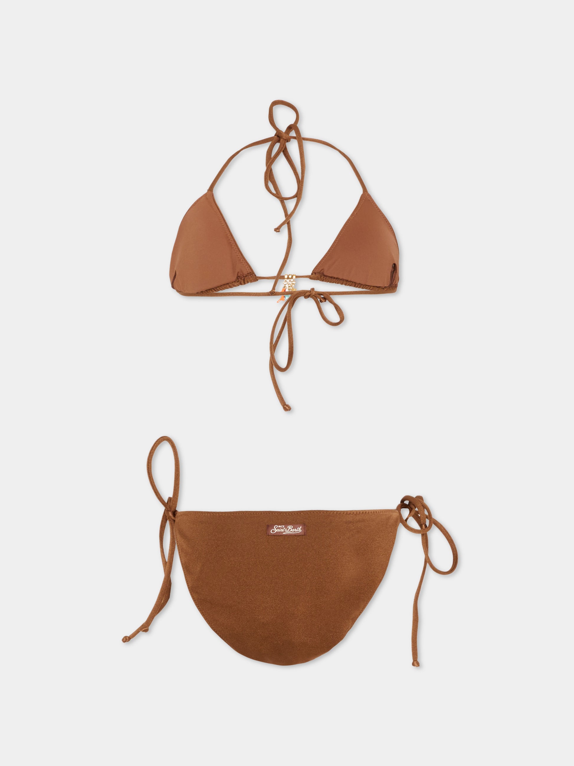 Slip e bikini marrone  leah teen  per bambina,Mc2 Saint Barth,LEH00011 03002L