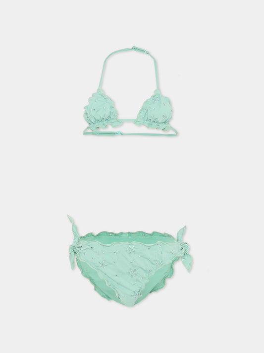 Slip e bikini verde  Cris  per bambina,Mc2 Saint Barth,CRIS001 02895L