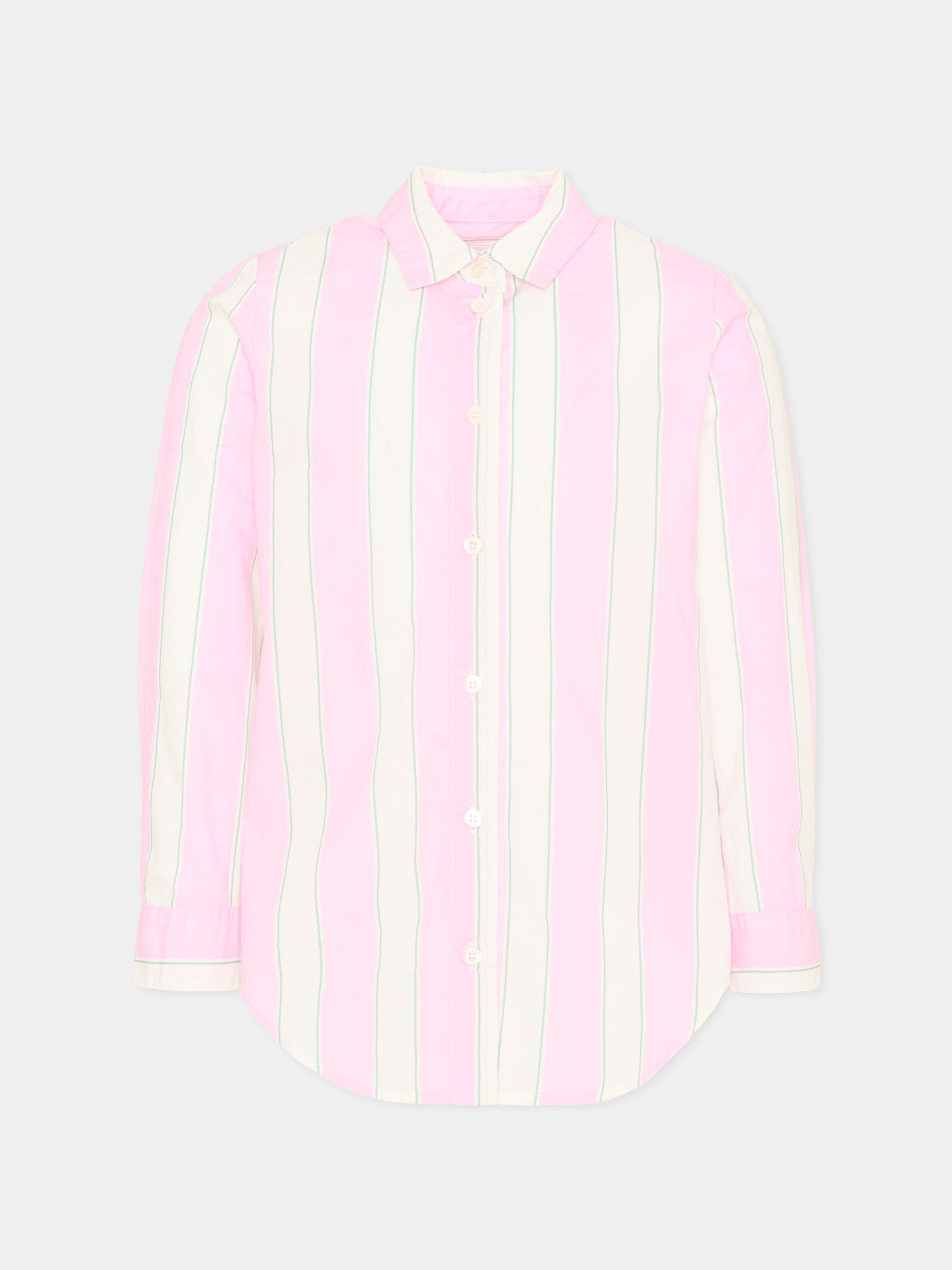 Camicia rosa Mini Brigitte per bambina a righe,Mc2 Saint Barth,BRIG003 00897L