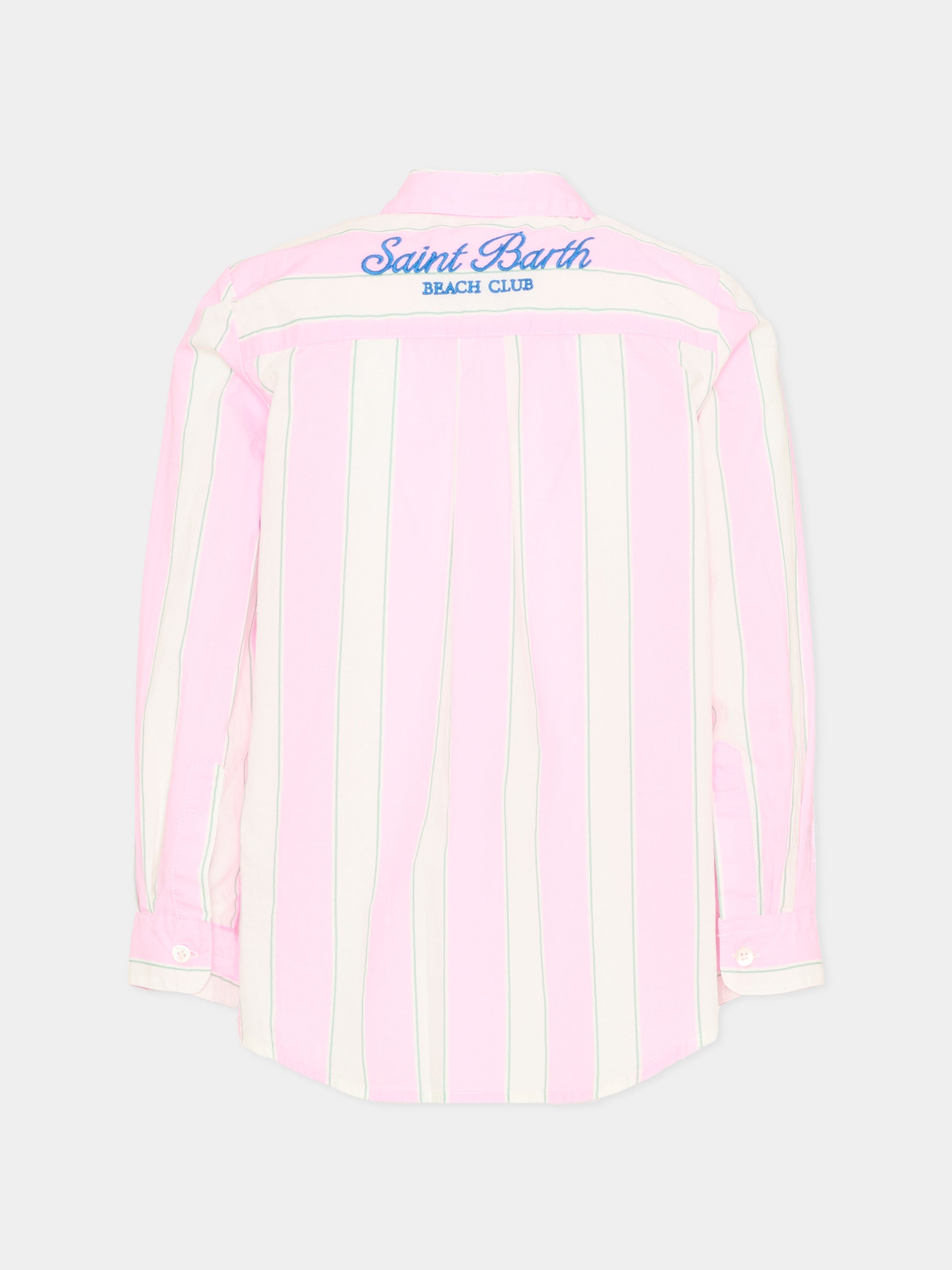 Camicia rosa Mini Brigitte per bambina a righe,Mc2 Saint Barth,BRIG003 00897L