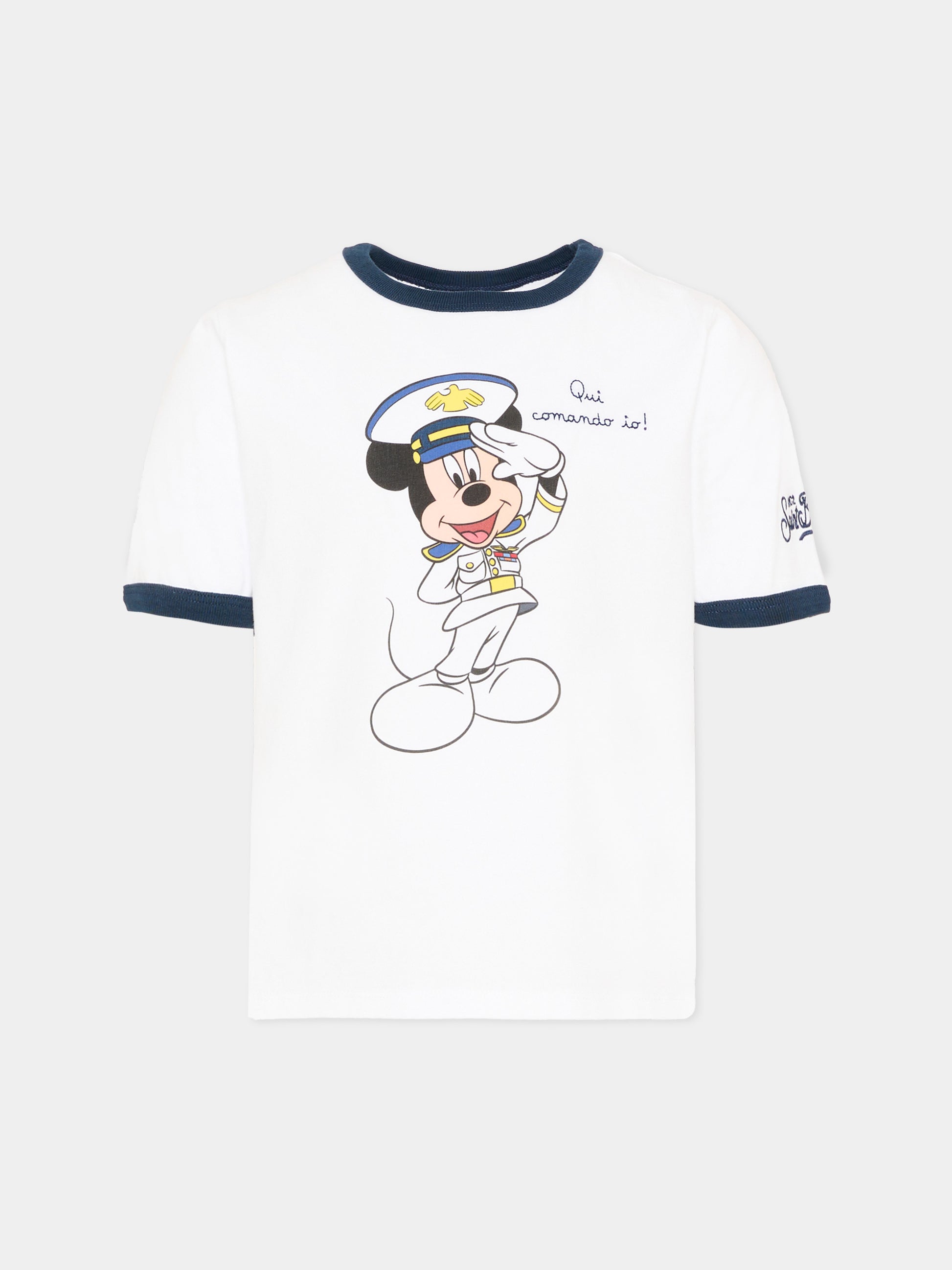 T-shirt bianca Dean Jr per bambino con Mickey Mouse,Mc2 Saint Barth,DENA001 01064L
