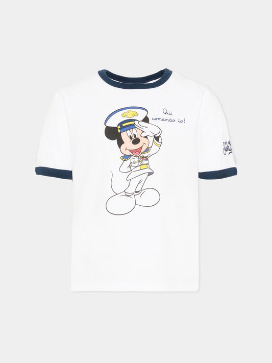T-shirt bianca Dean Jr per bambino con Mickey Mouse,Mc2 Saint Barth,DENA001 01064L