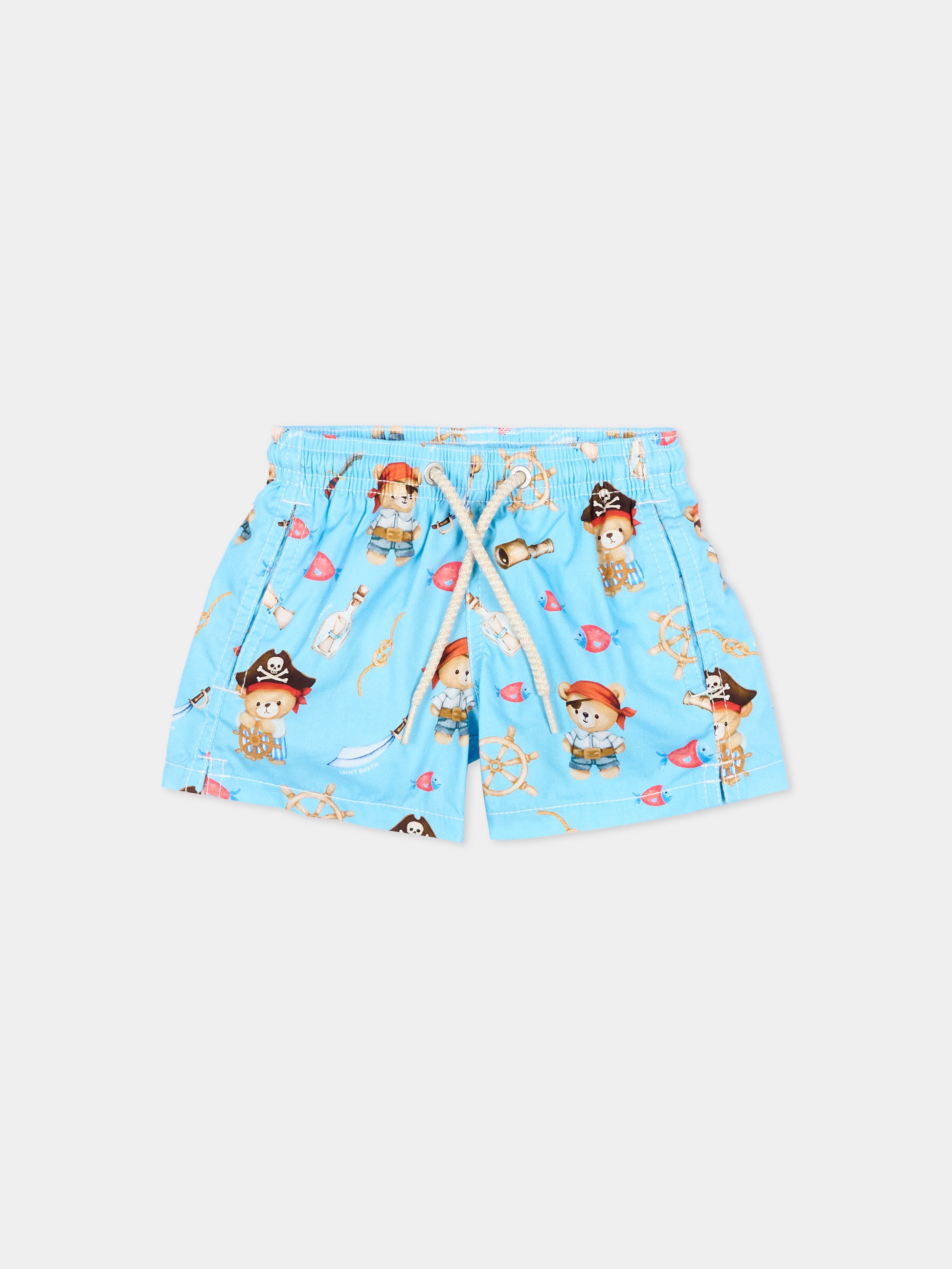 Boxer mare azzurro Joelle per neonato con orsetti pirata,Mc2 Saint Barth,JOEL001 03835L