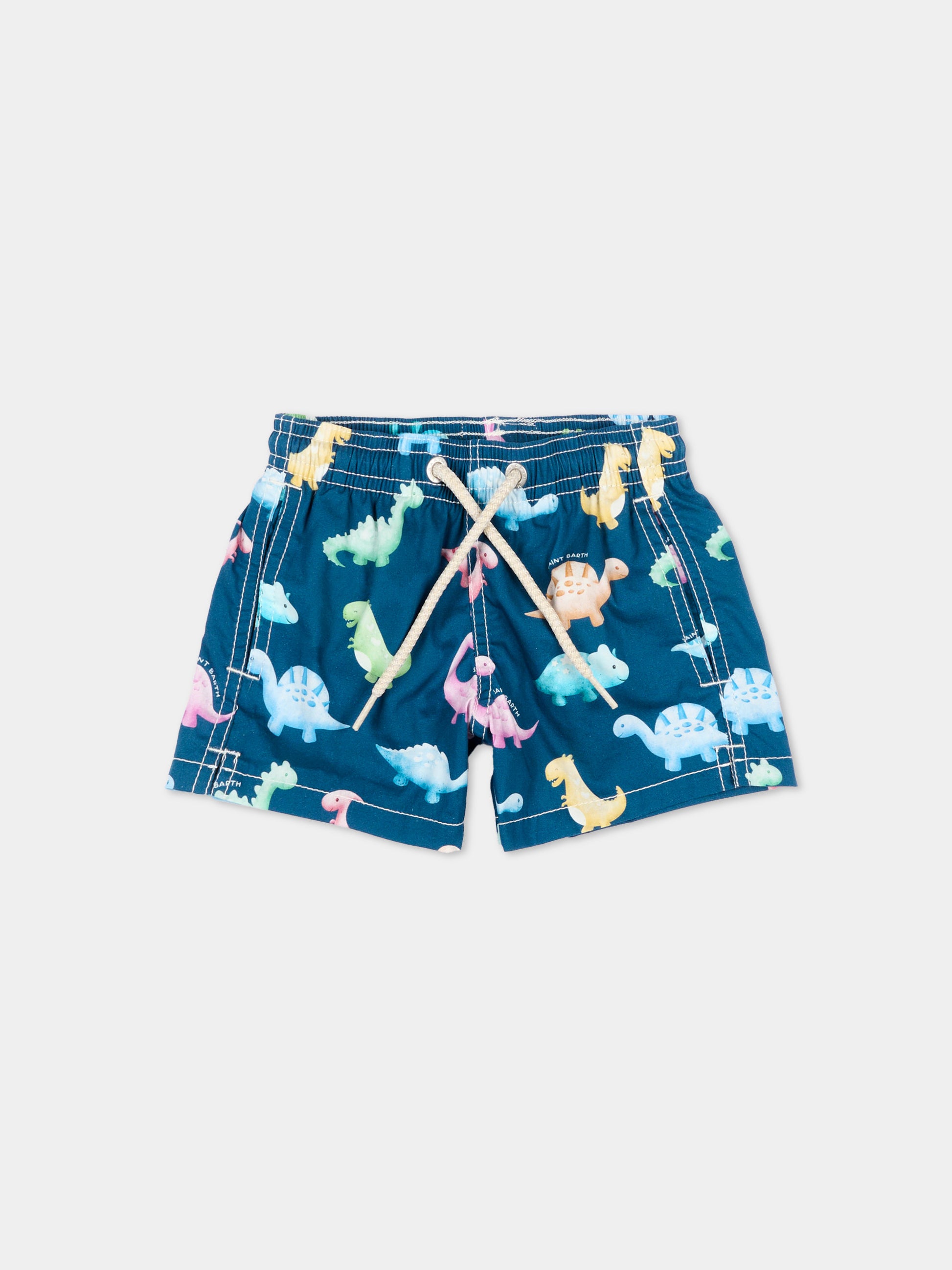 Boxer mare blu Joell per neonato con dinosauri,Mc2 Saint Barth,JOEL001 03834L