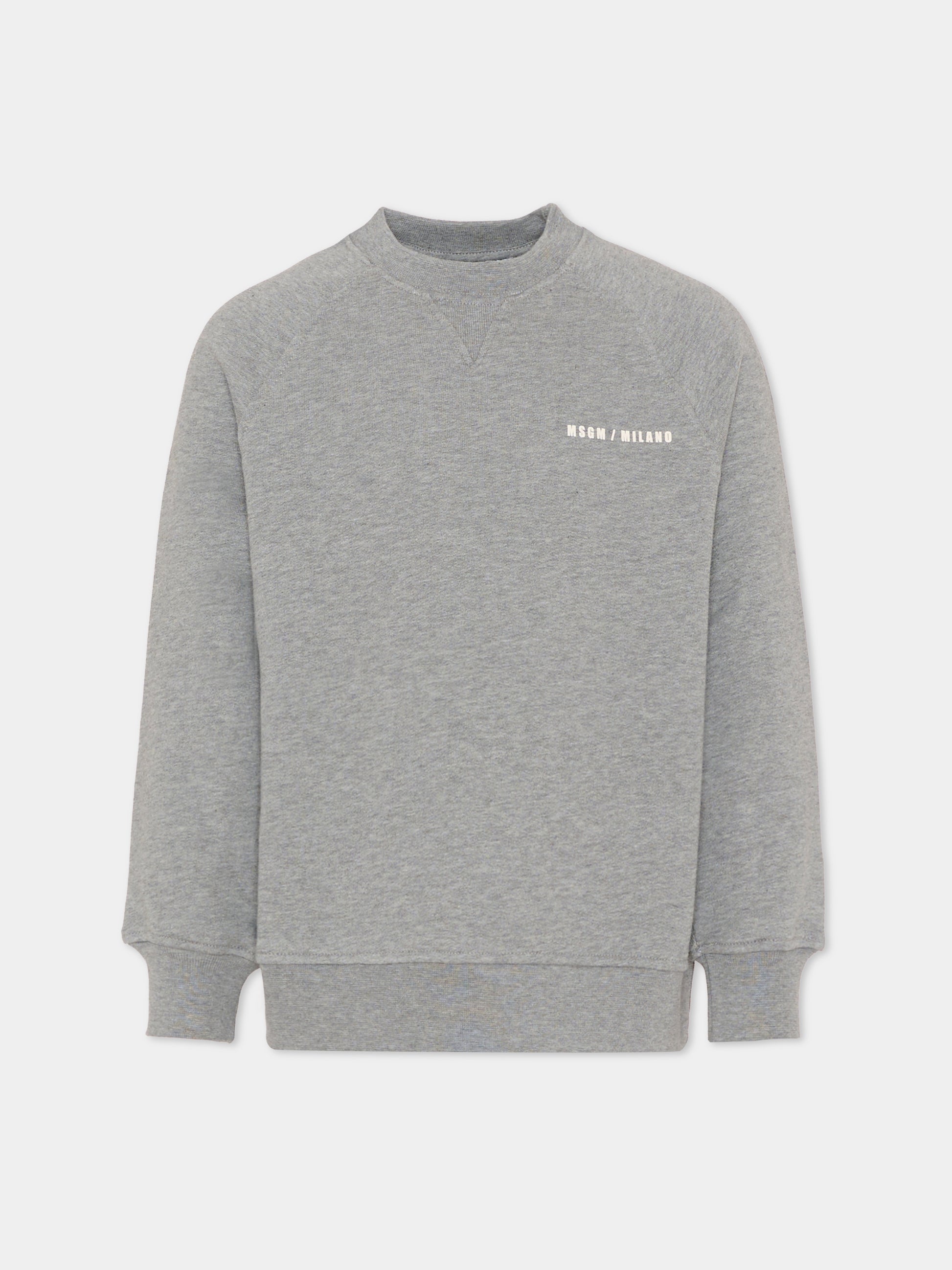 Felpa grigia per bambino con logo,Msgm Kids,F5MSJBSW225 104