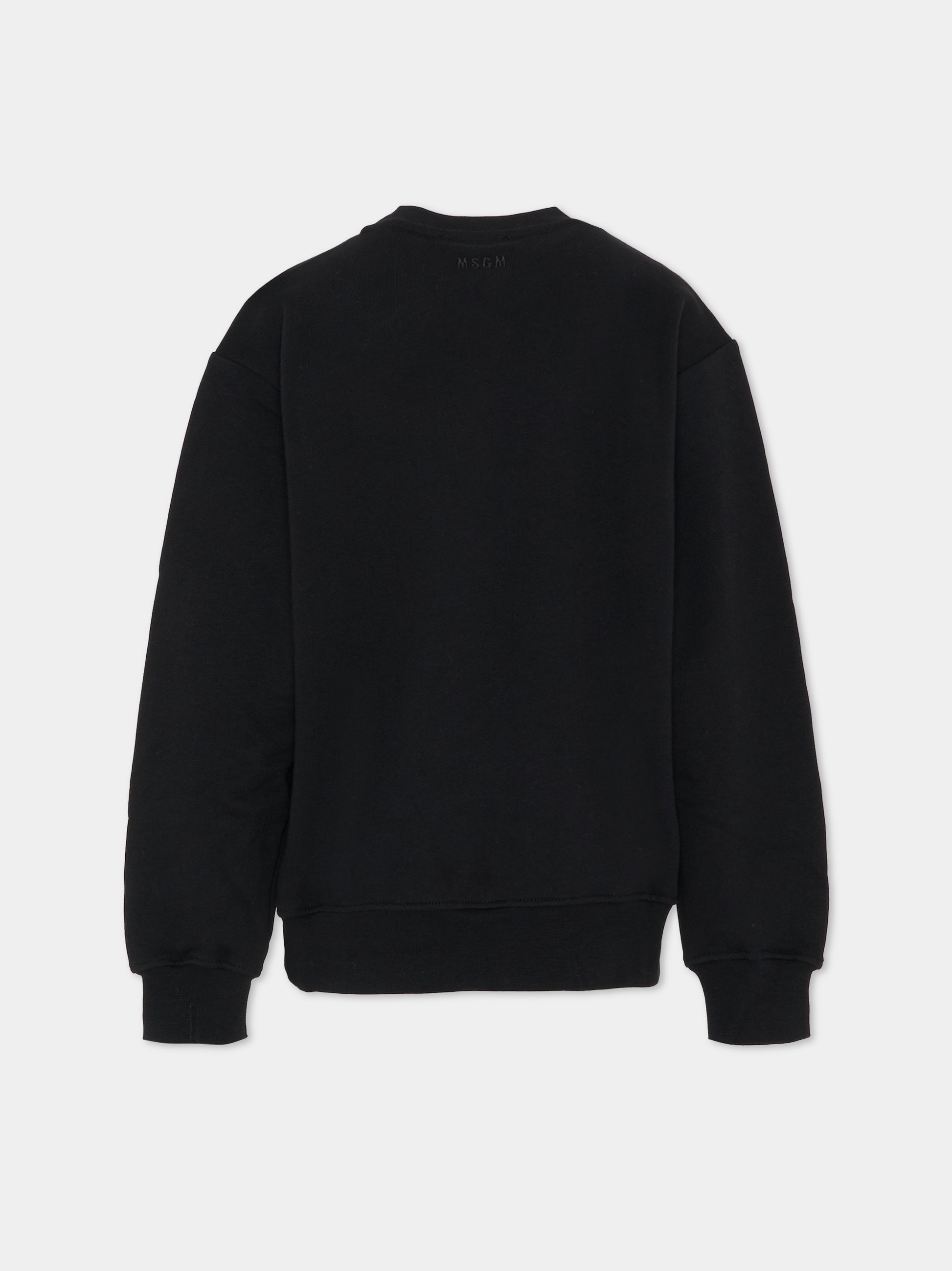 Felpa nera per bambino con logo,Msgm Kids,F5MSJBSW226 110