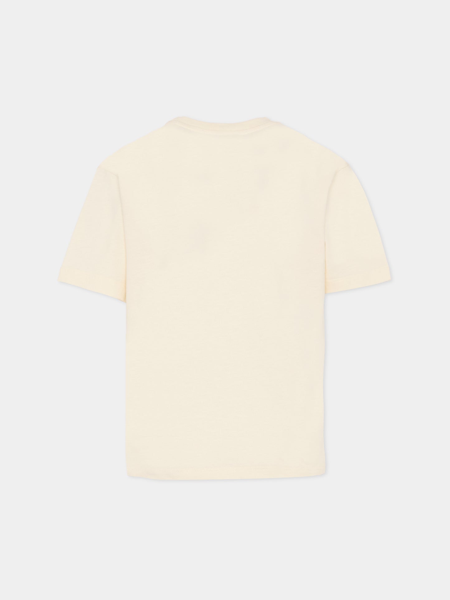 T-shirt avorio per bambino con logo,Msgm Kids,F5MSJBTH301 013