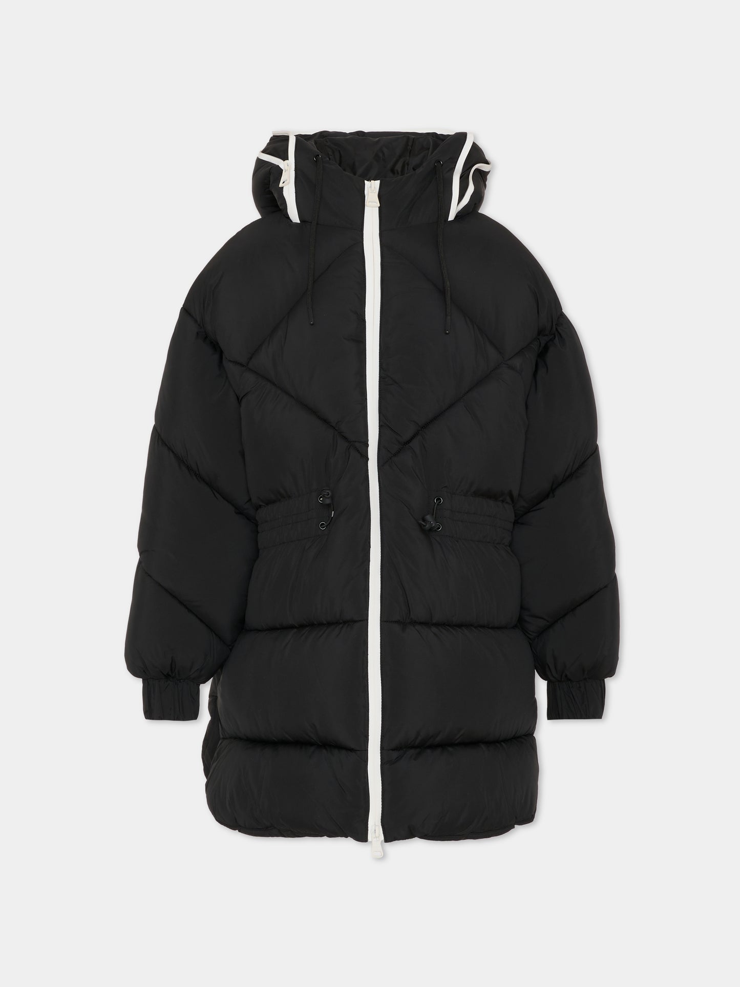 Piumino nero per bambina con logo,Msgm Kids,F5MSJGPF005 110