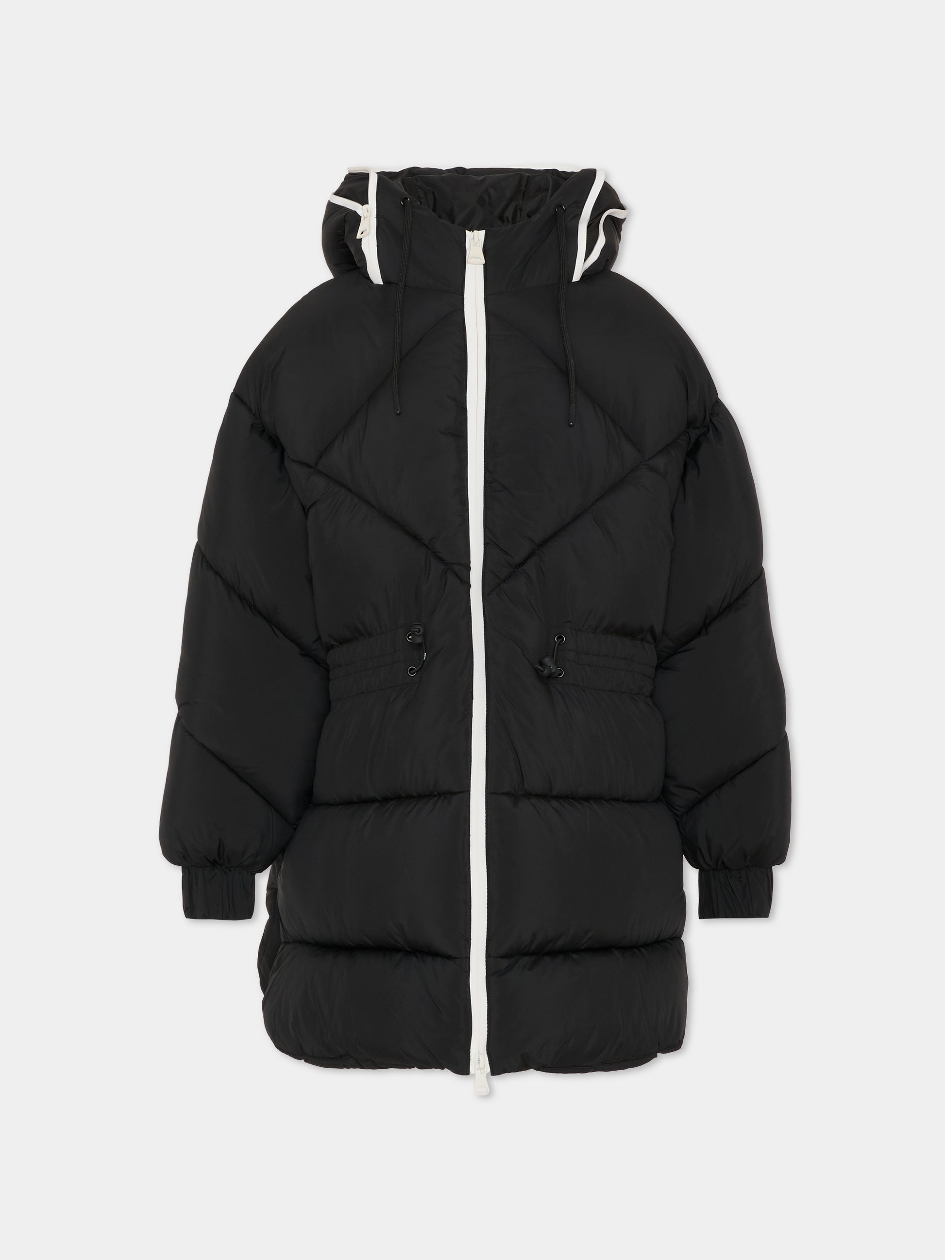 Piumino nero per bambina con logo,Msgm Kids,F5MSJGPF005 110