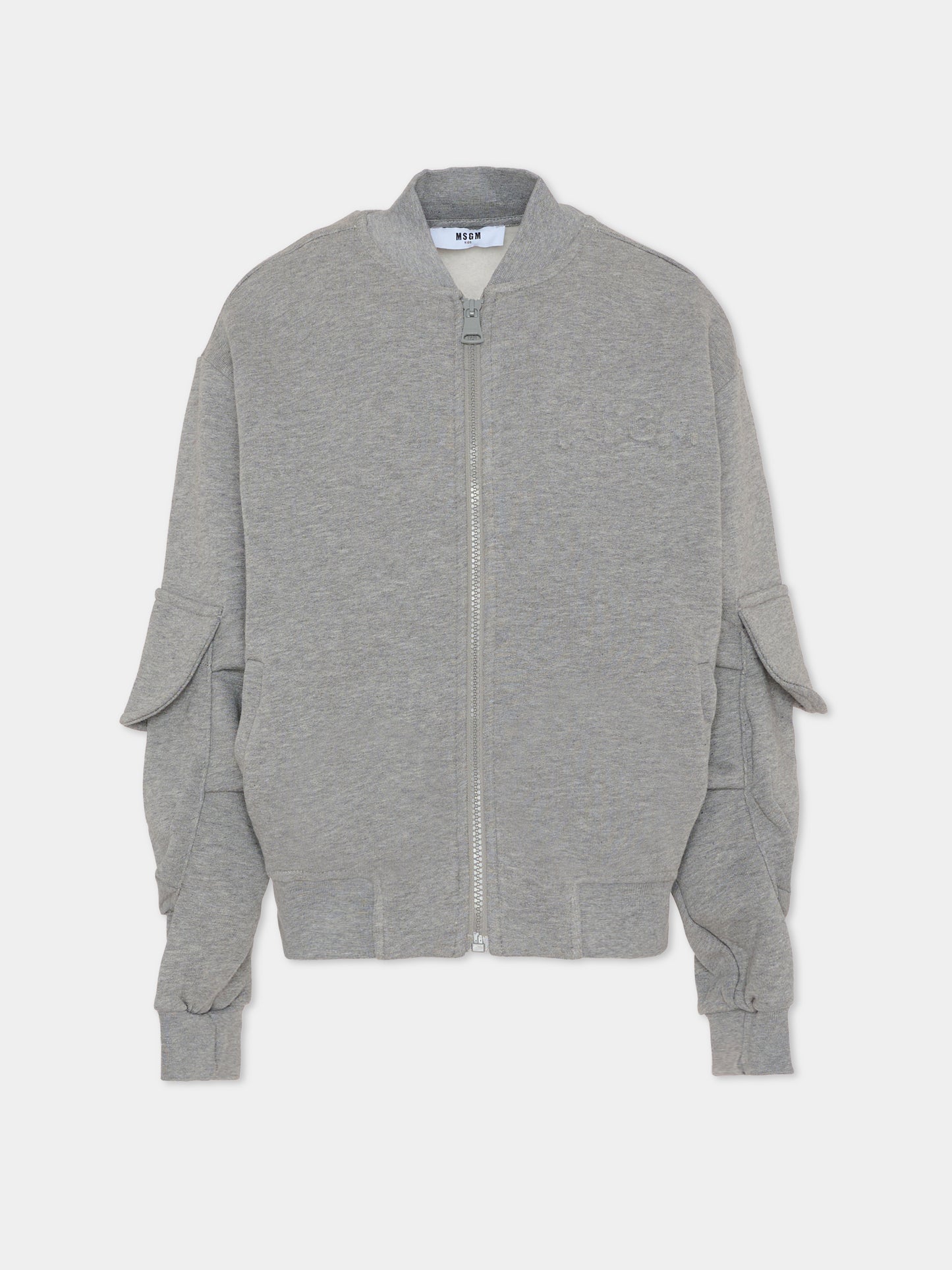 Felpa grigia per bambini con logo,Msgm Kids,F5MSJUBO026 104
