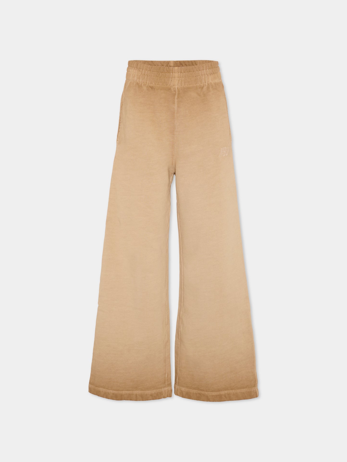 Pantaloni beige per bambini con logo,Msgm Kids,F5MSJUFP022 MS030