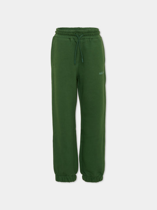 Pantaloni verdi per bambini con logo,Msgm Kids,F5MSJUFP023 MS039