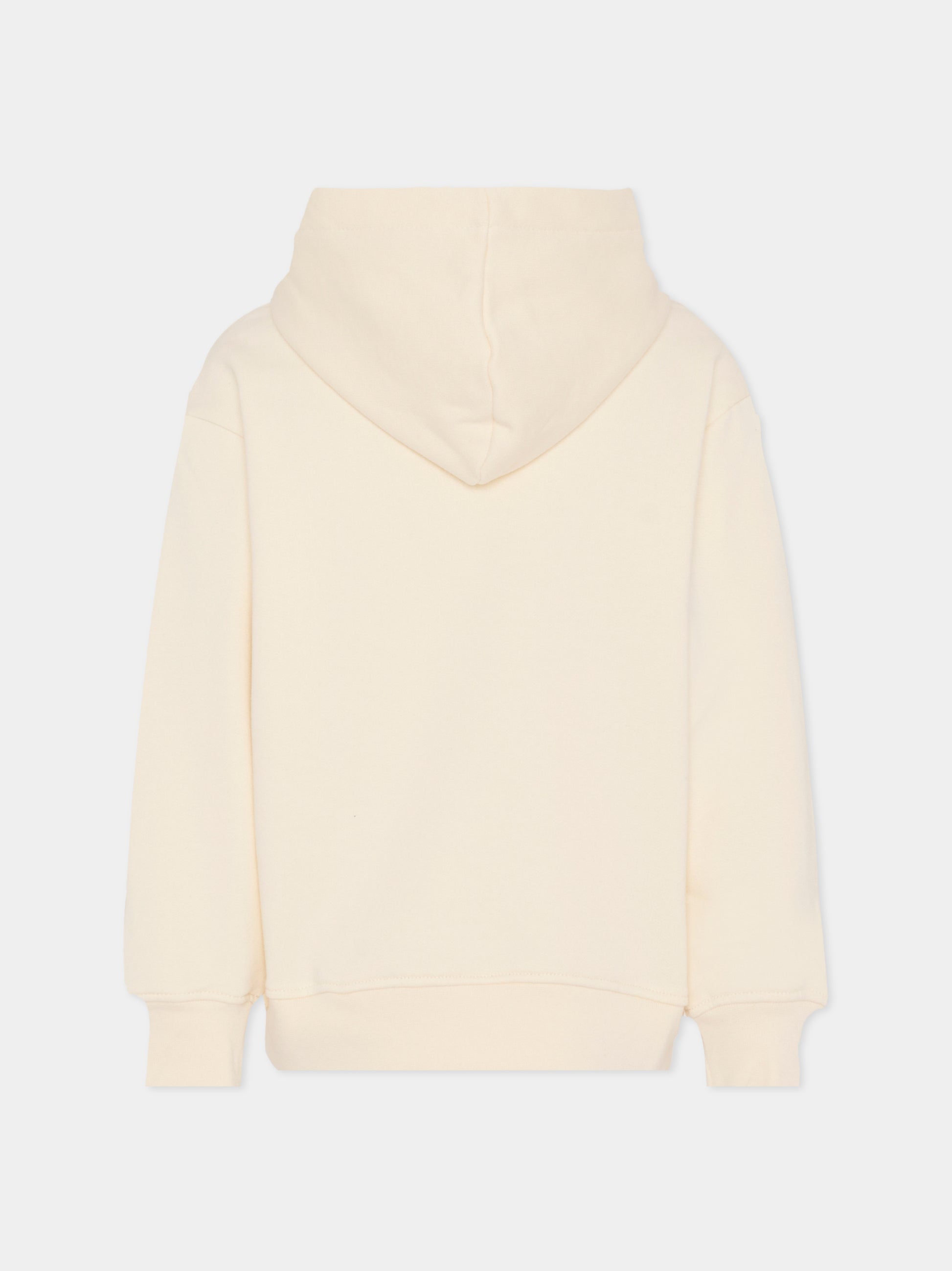 Felpa avorio per bambini con logo,Msgm Kids,F5MSJUHS019 013