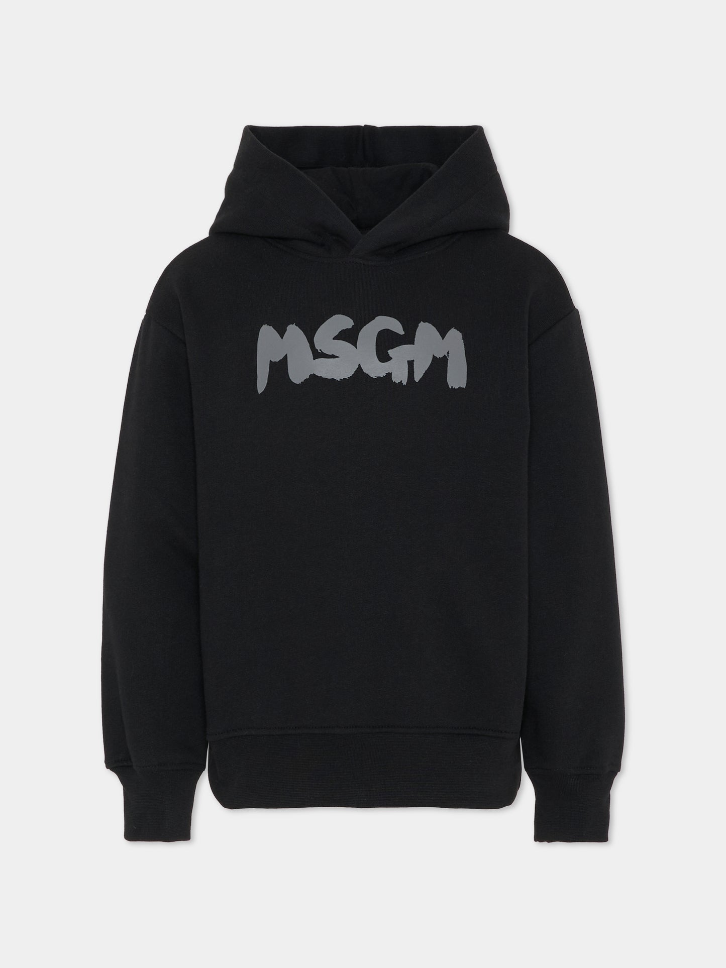 Felpa nera per bambini con logo,Msgm Kids,F5MSJUHS021 110