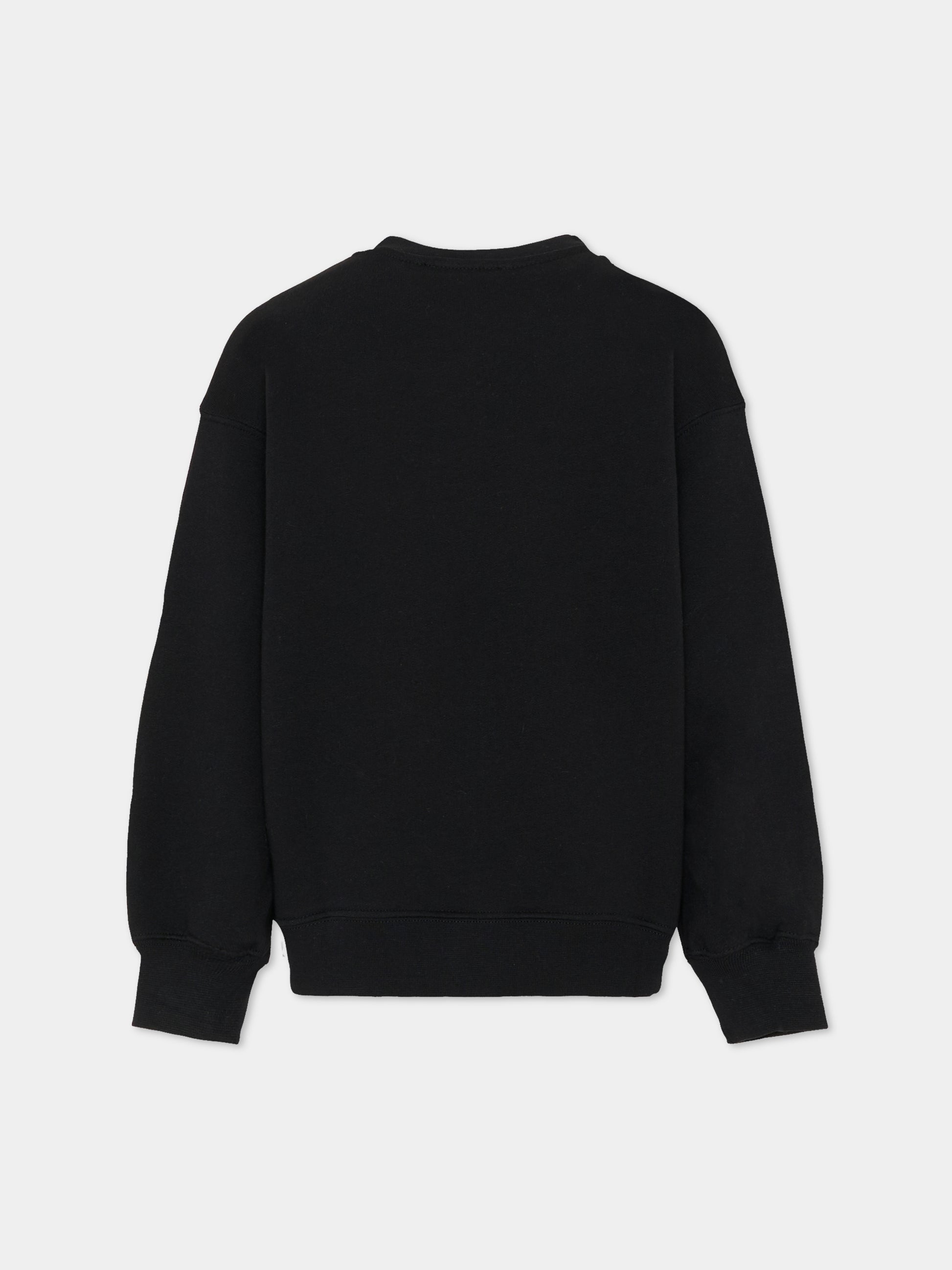 Felpa nera per bambini con logo rosso,Msgm Kids,F5MSJUSW049 110