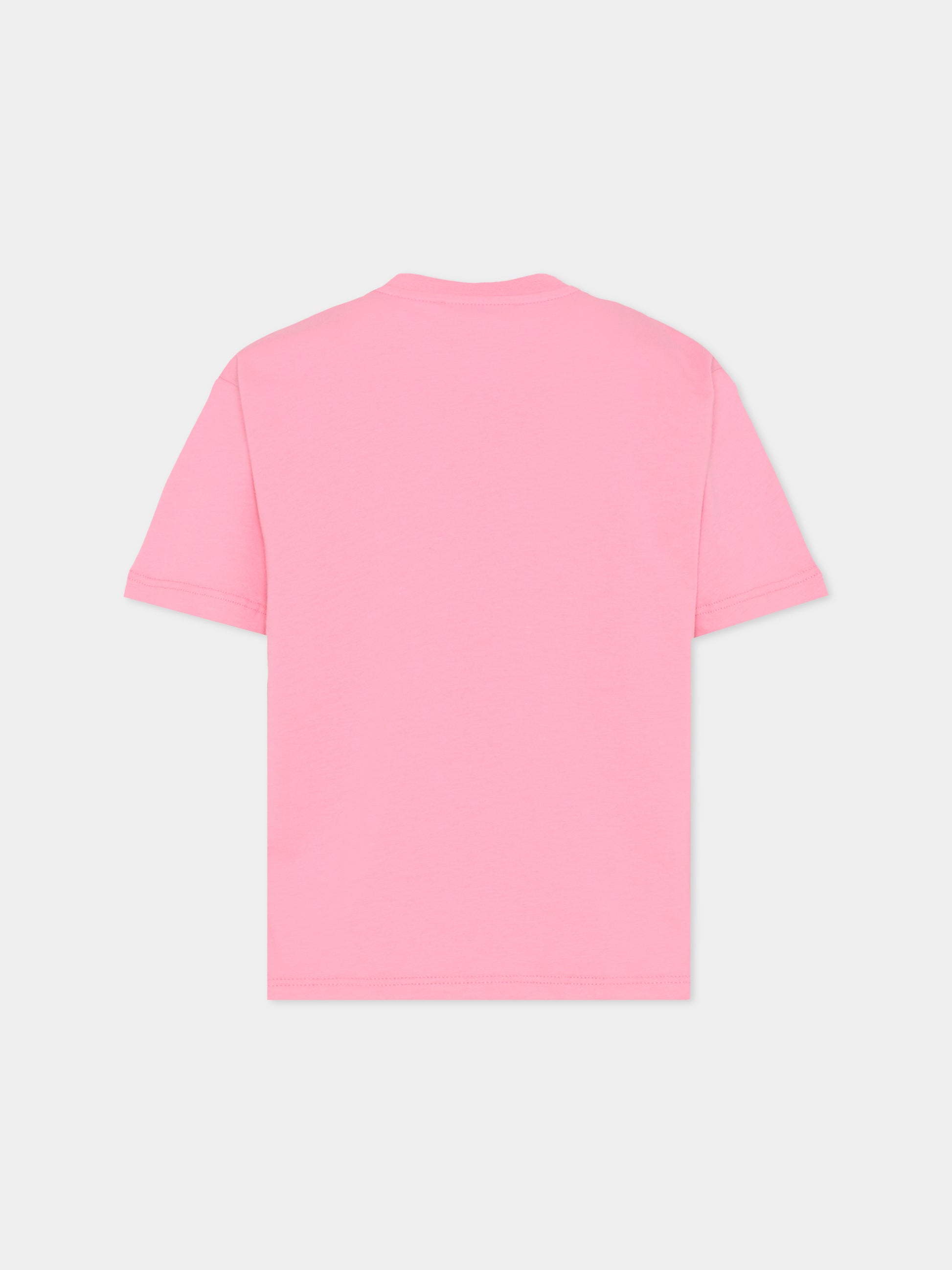 T-shirt rosa per bambina con logo,Msgm Kids,F5MSJUTH011 MS038