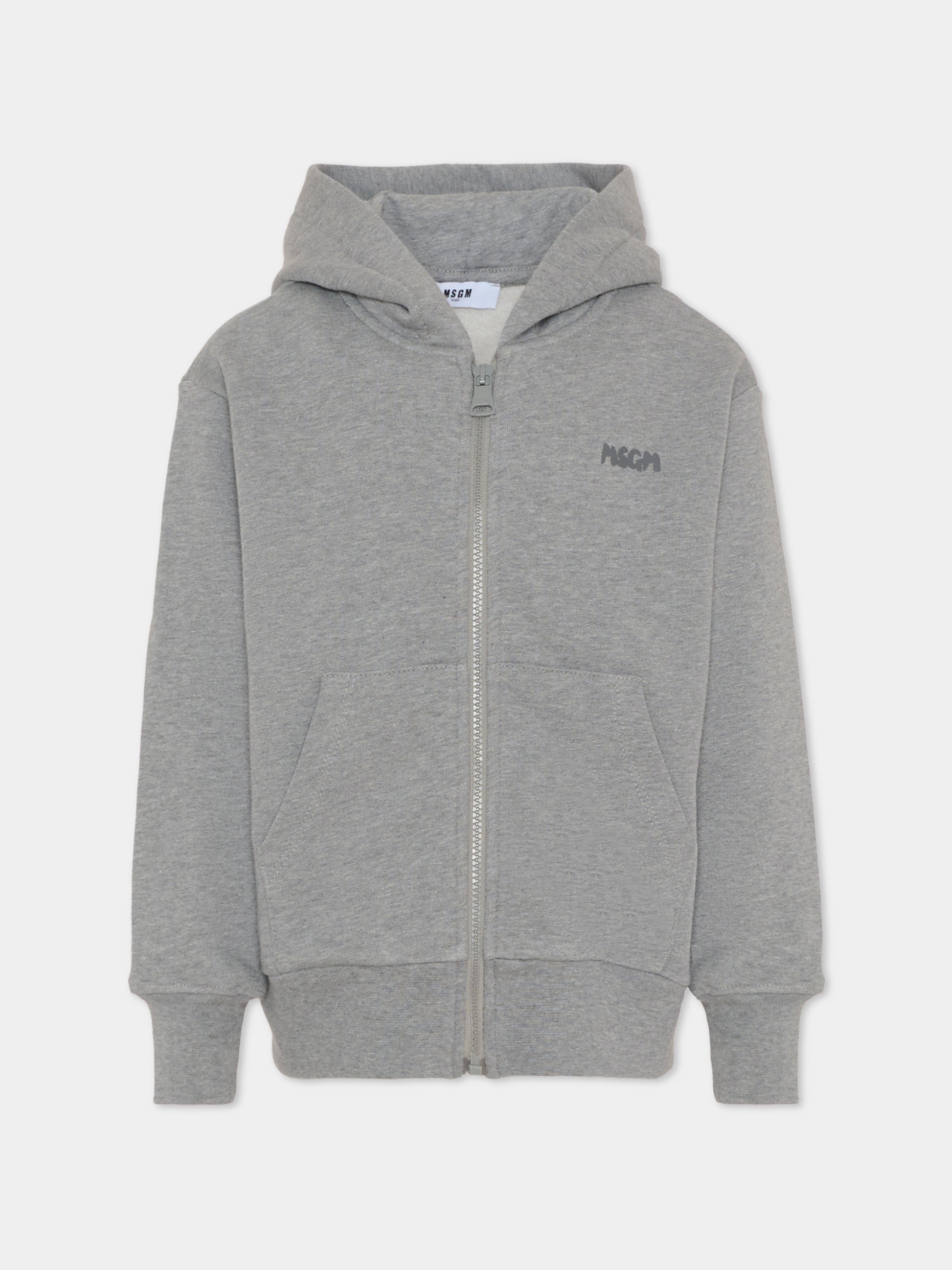 Felpa grigia per bambini con logo,Msgm Kids,F5MSJUZH002 104