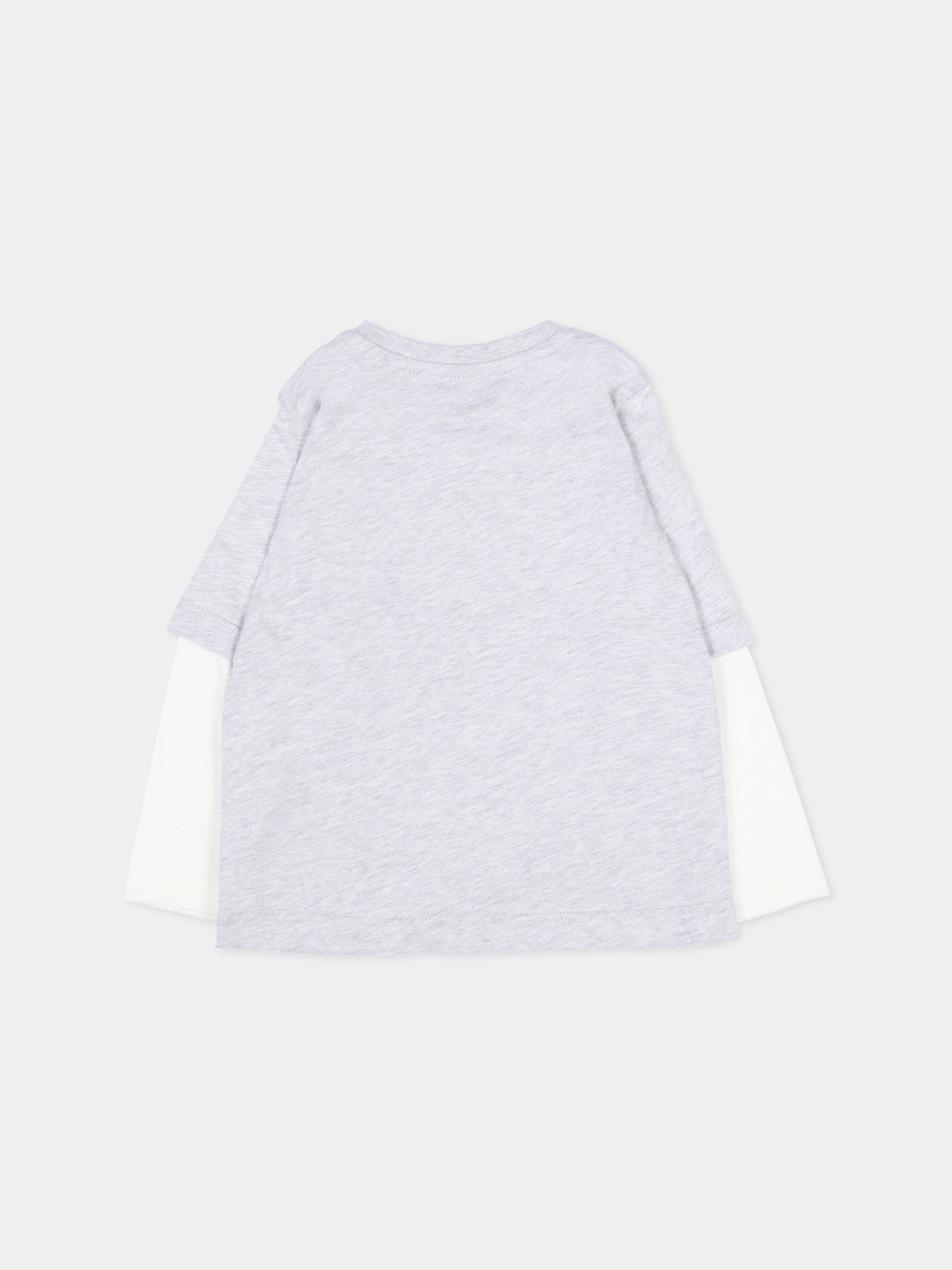 T-shirt grigia per neonato con logo,Msgm Kids,F5MSNBTH297 107