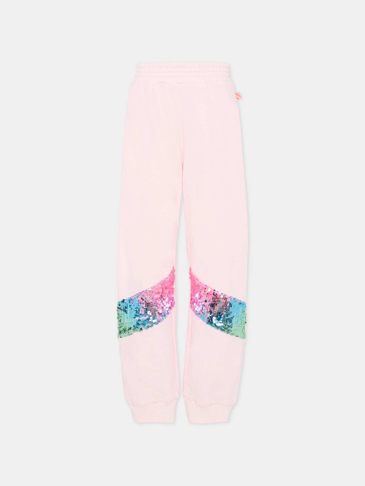 Pantaloni rosa per bambina con paillettes,Billieblush,U20441 44L