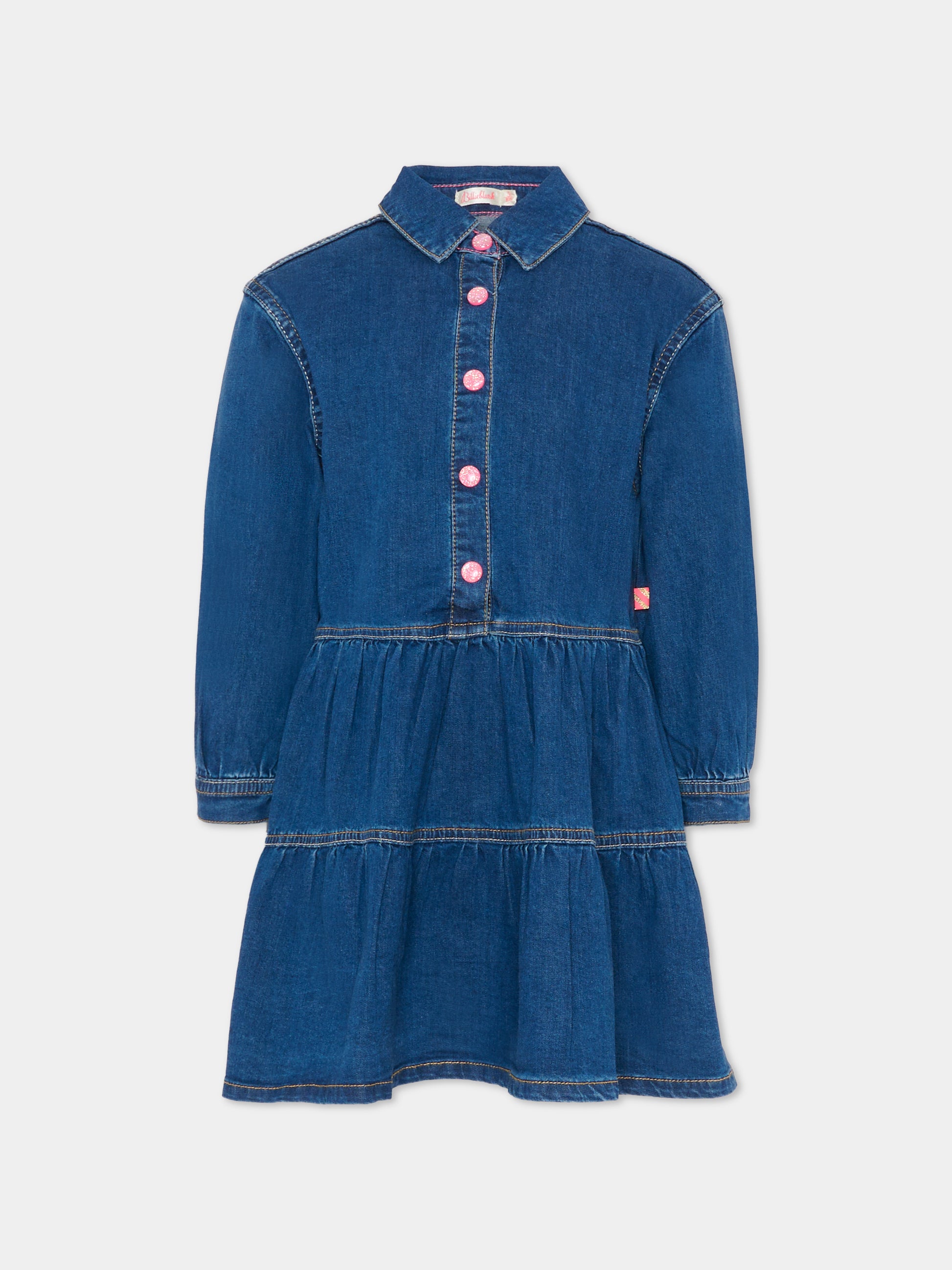 Vestito denim per bambina con logo,Billieblush,U20496 Z10