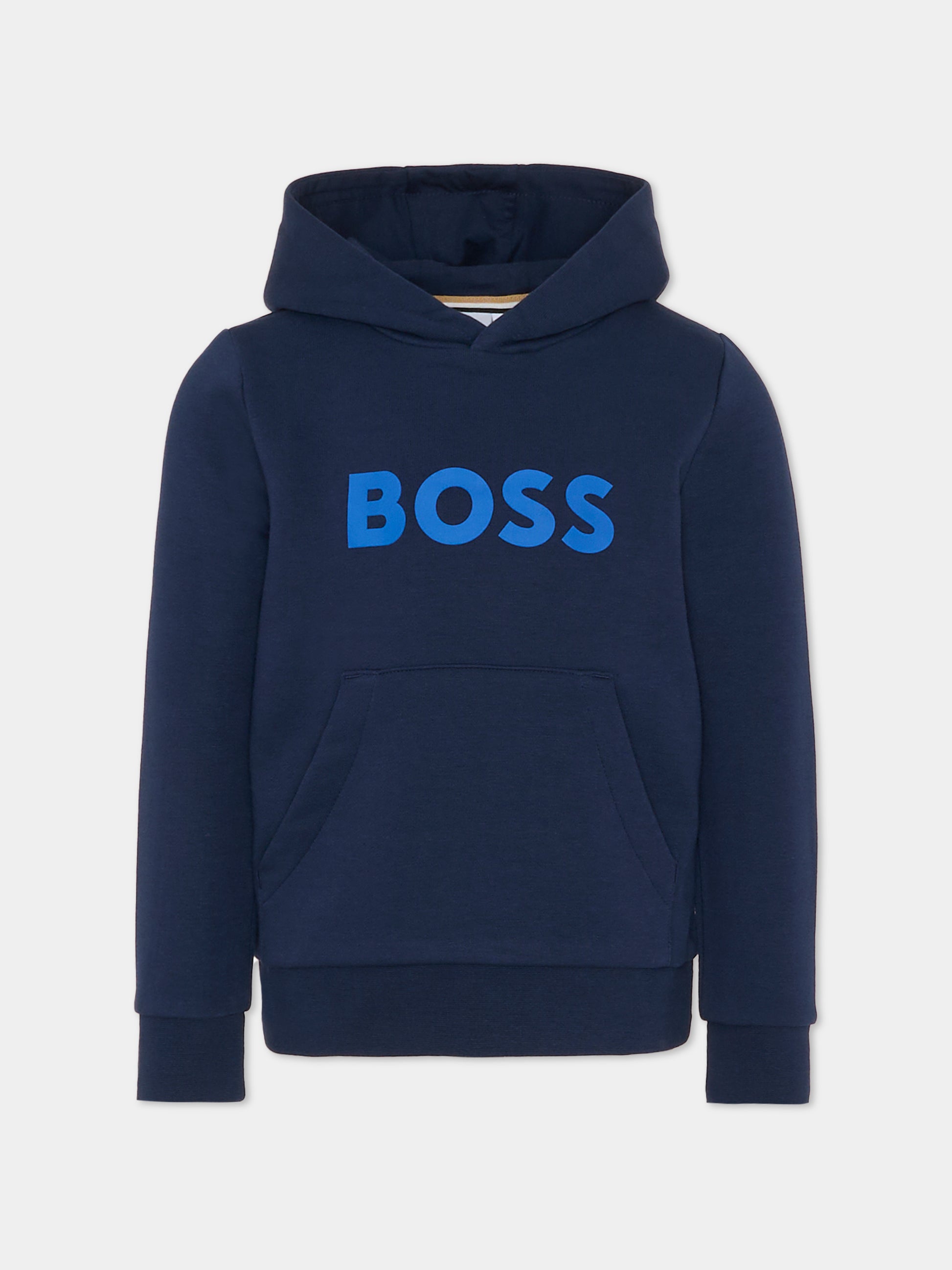 Felpa blu per bambino con logo,Boss,J51187 849