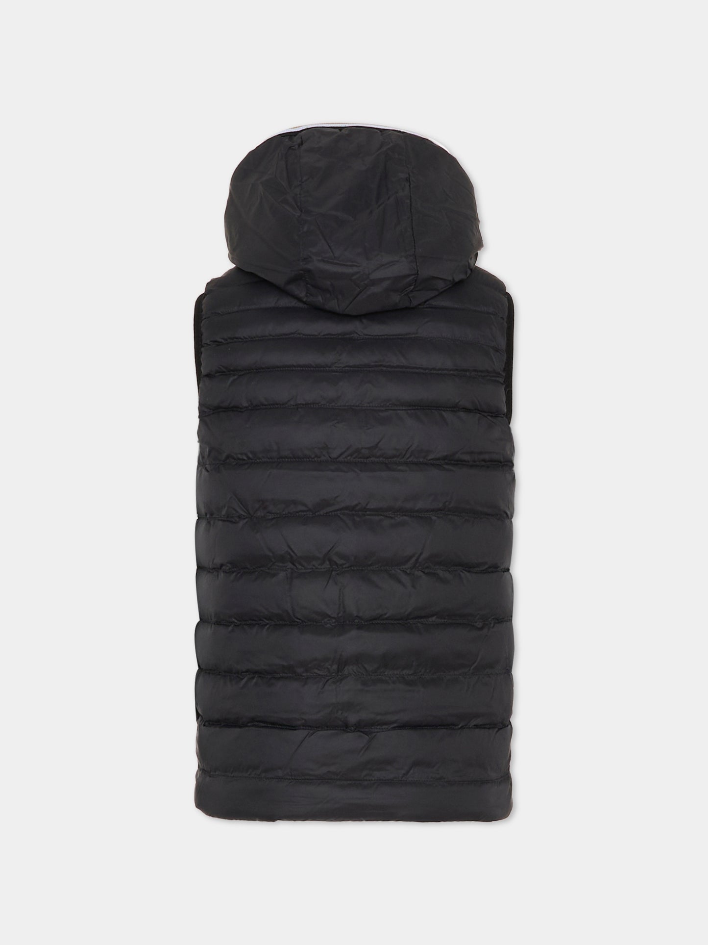 Gilet reversibile celeste per bambino con logo,Boss,J51234 049