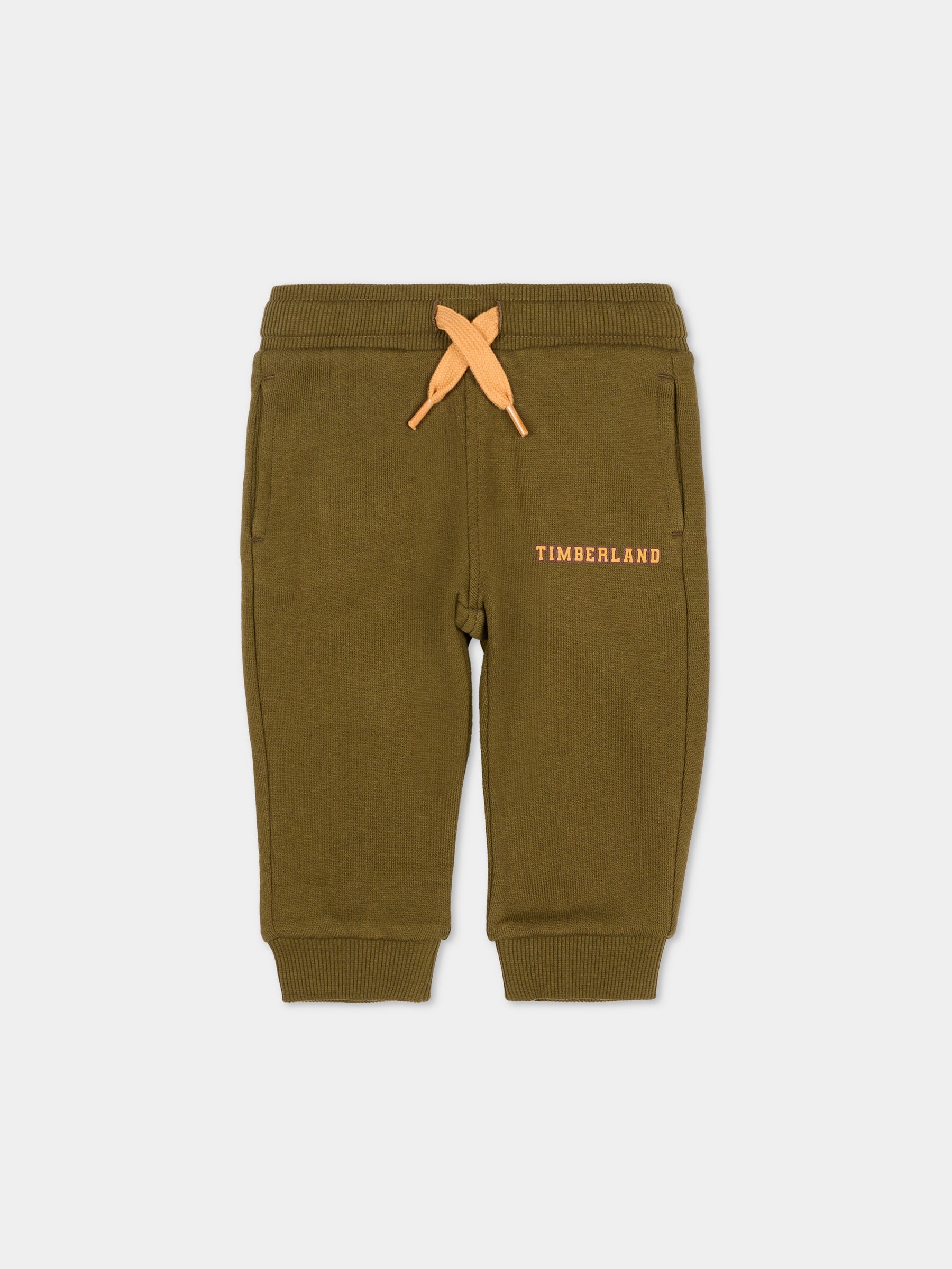 Pantaloni verdi per neonato con logo,Timberland,T60265 64J