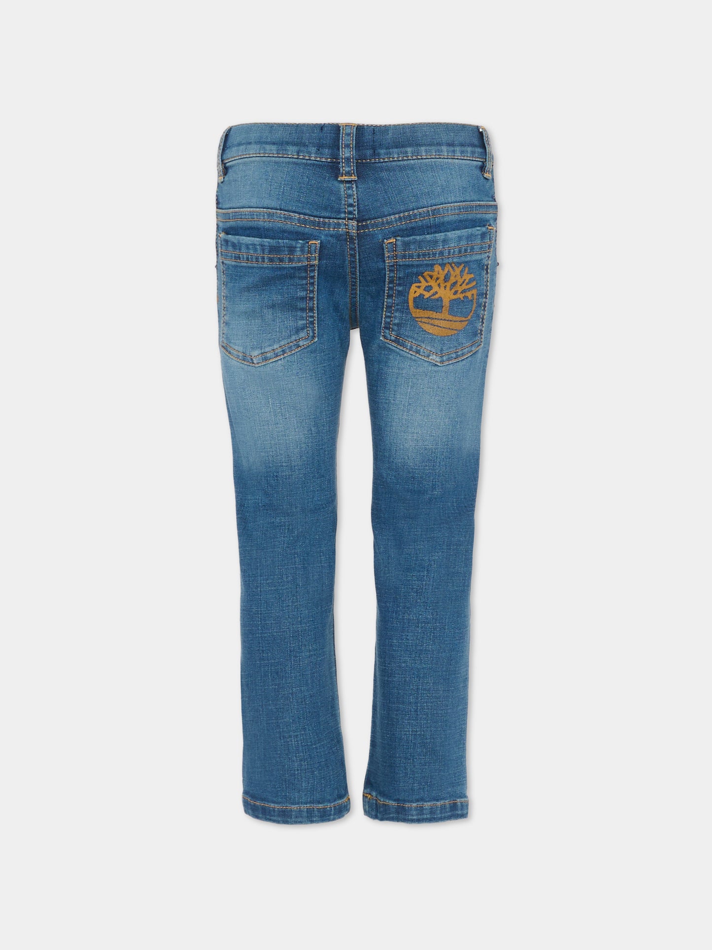 Jeans blu per bambino con logo,Timberland,T60272 Z10