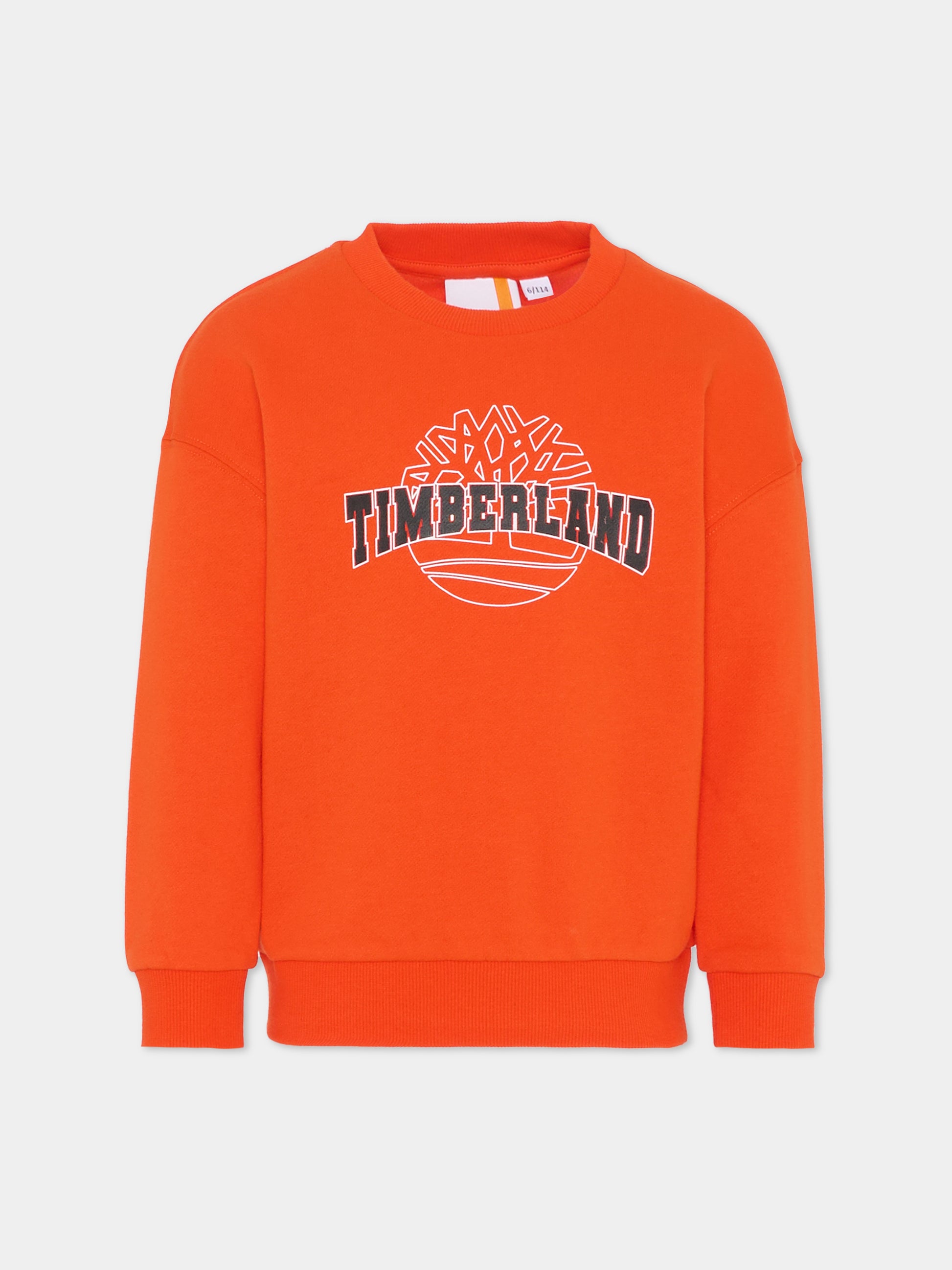 Felpa rossa per bambino con logo,Timberland,T60315 98G