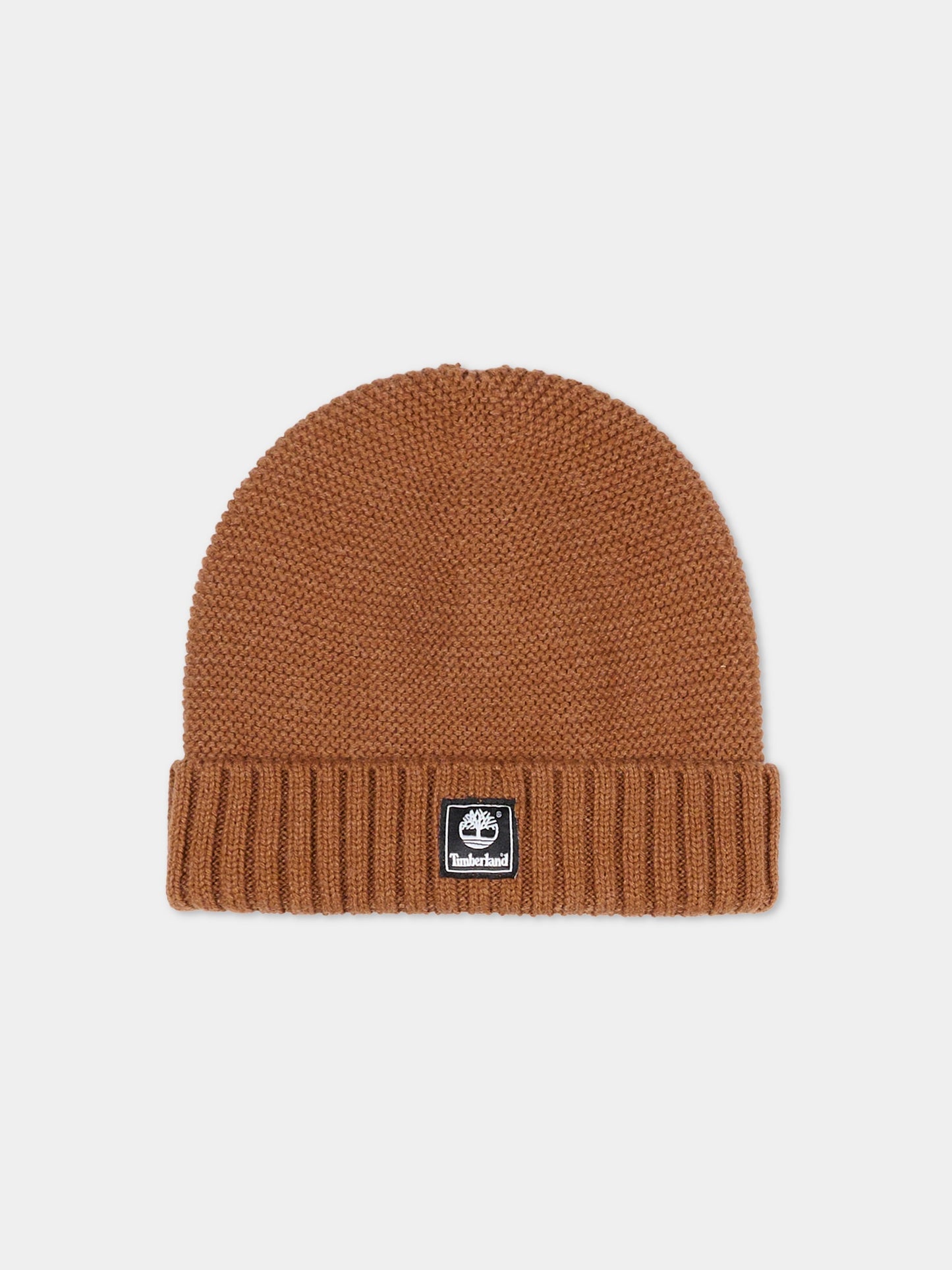Berretto marrone per neonato con logo,Timberland,T60353 327