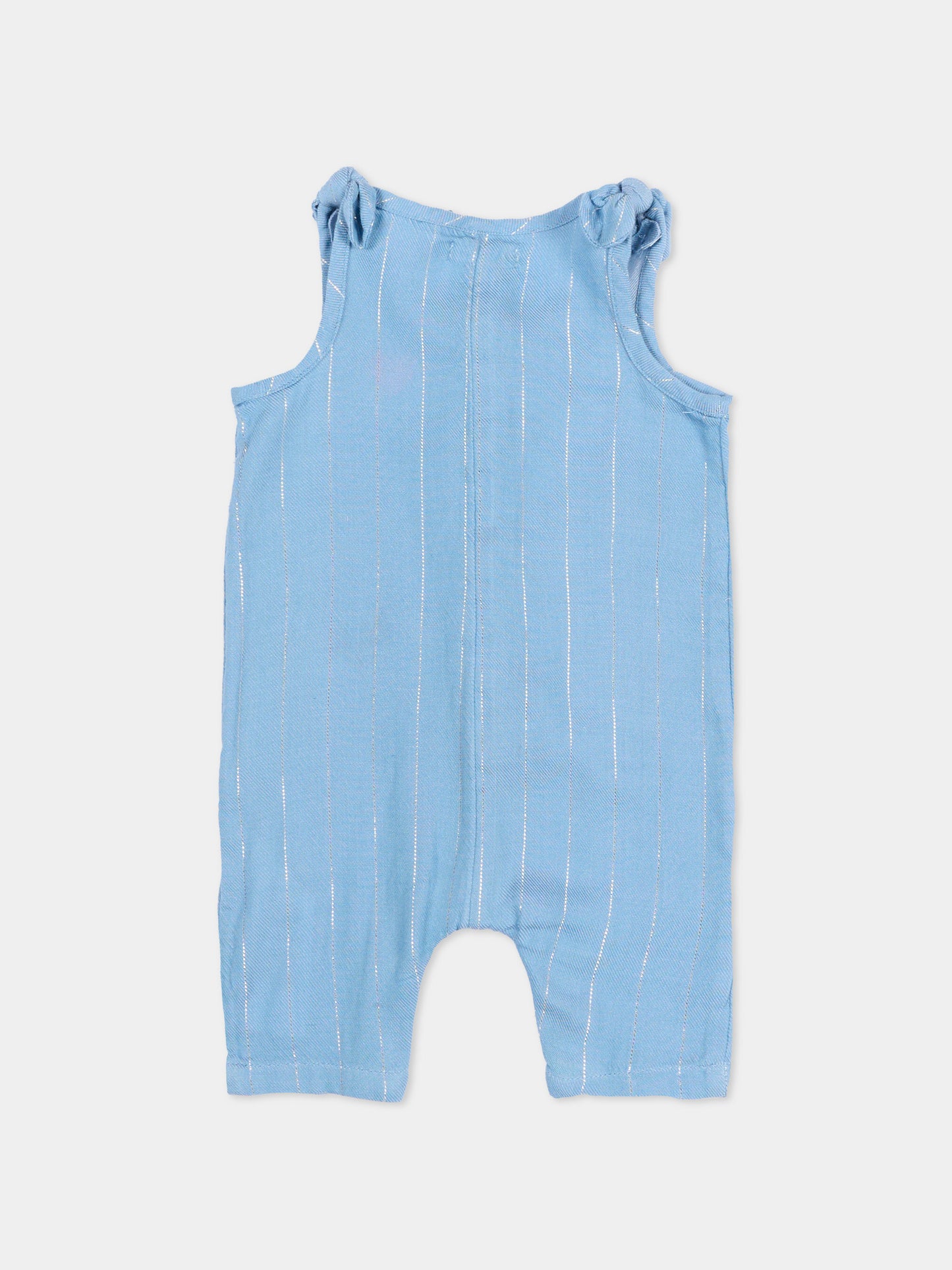 Combinaison bleue à rayures lurex pour bébé fille