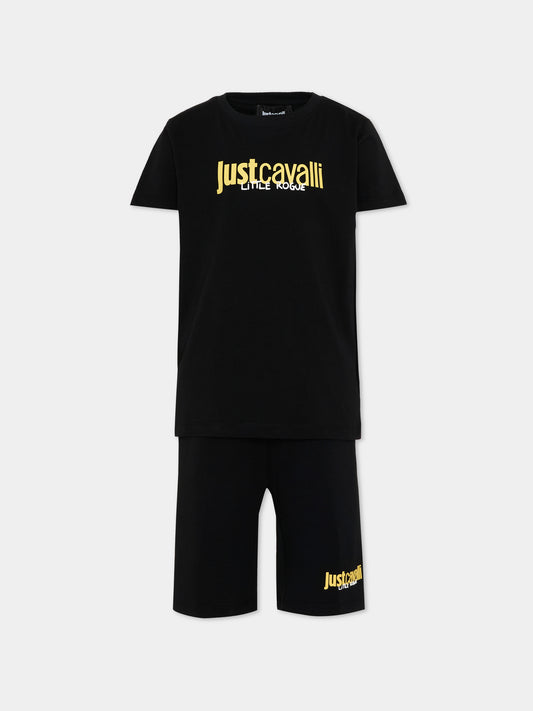 Completo sportivo nero per bambino con logo,Just Cavalli Kids,JBP26023CJ BLACK