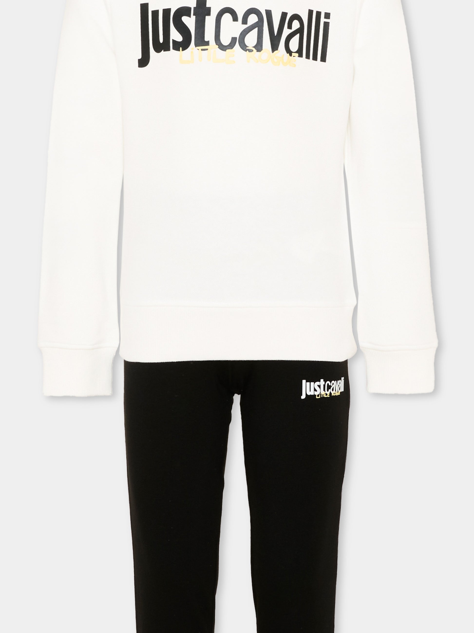 Completo sportivo bianco per bambina con logo,Just Cavalli Kids,JGP26011CF WHITE