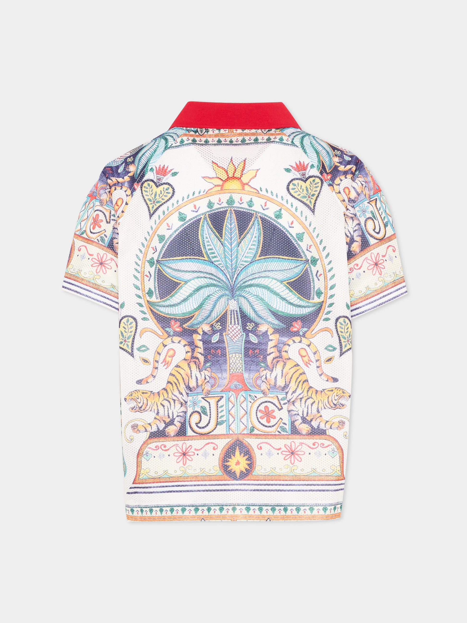Polo multicolor per bambino con logo,Just Cavalli Kids,JGP26106PO PALM PRISTINE