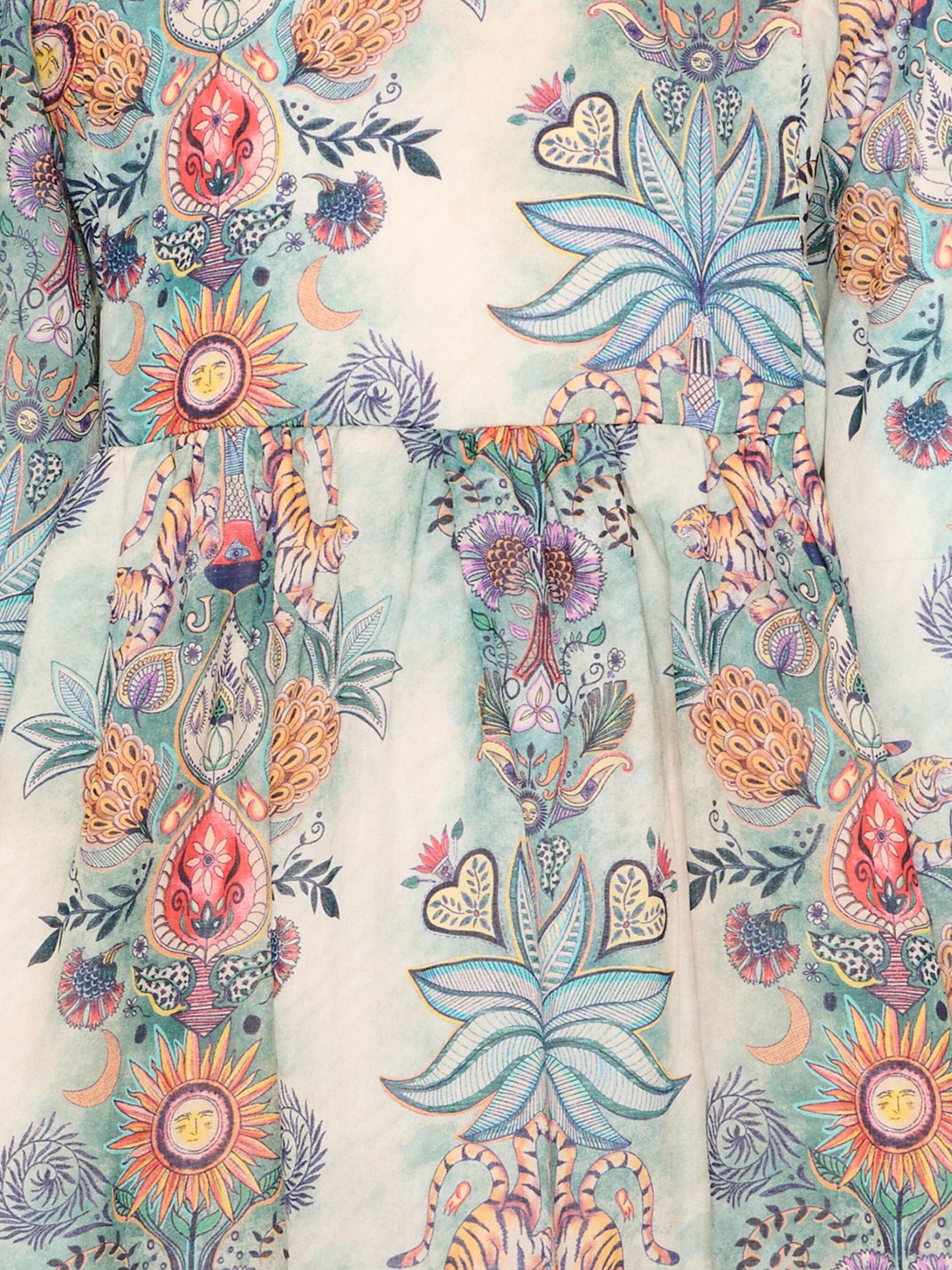 Vestito multicolor per bambina con stampa Tropical Garden,Just Cavalli Kids,JGP26130VE TROPICAL GARDEN