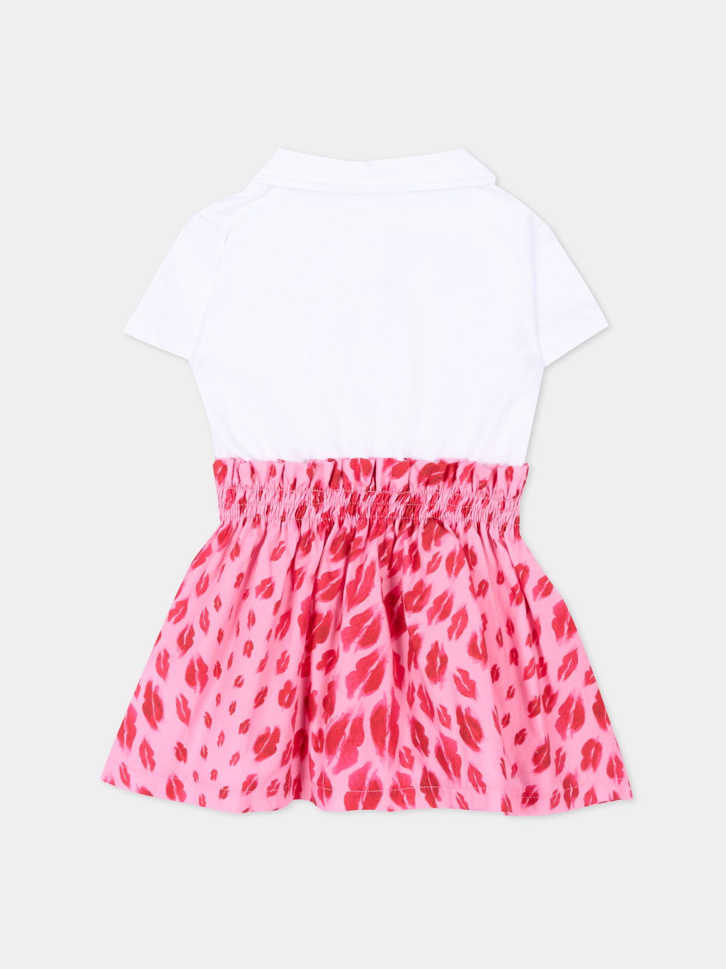 Vestito bianco per neonata con stampa baci,Just Cavalli Kids,JIP26013VE WHITE