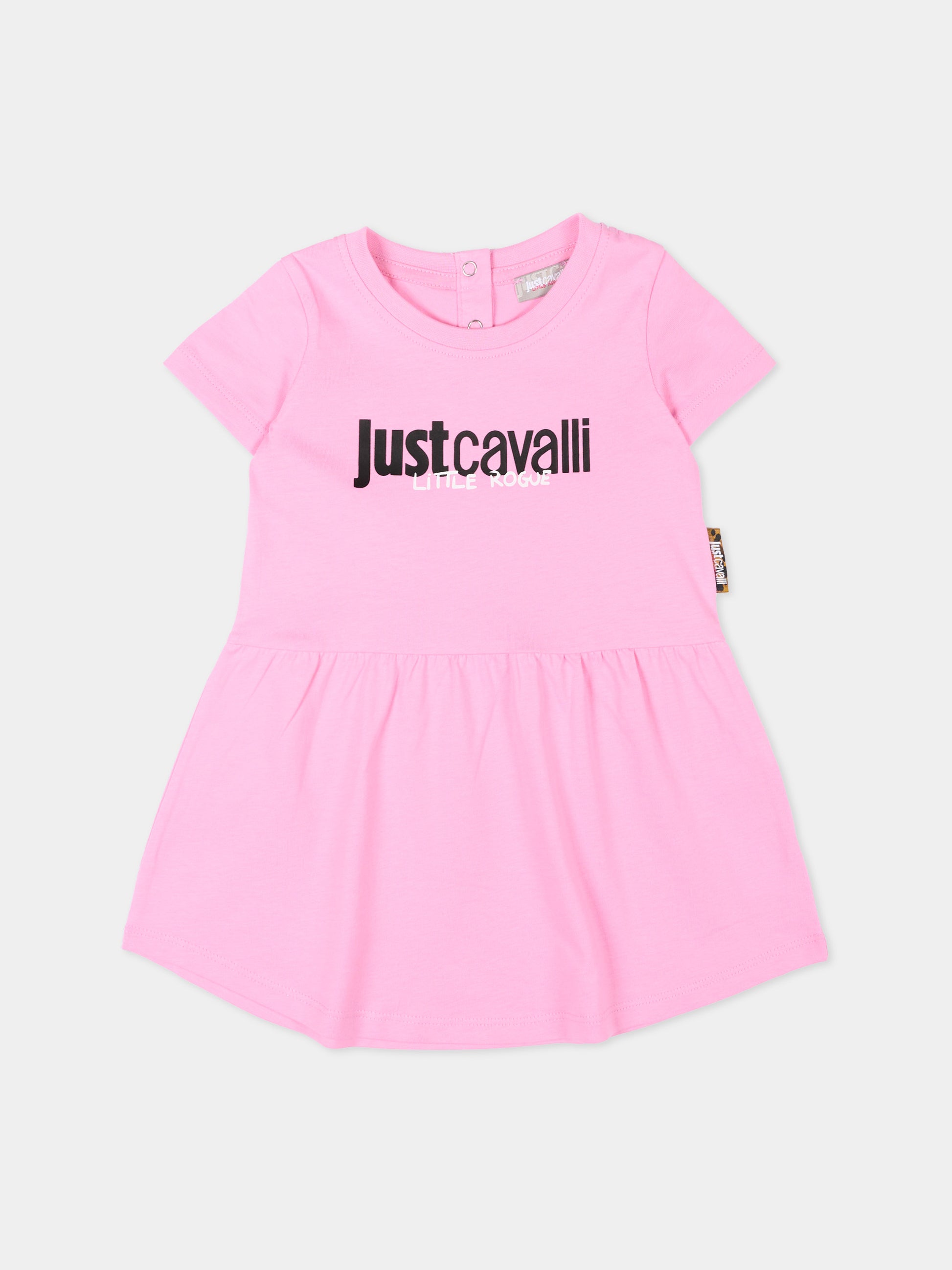 Vestito rosa per neonata con logo,Just Cavalli Kids,JIP26026VE PINK BEGONIA