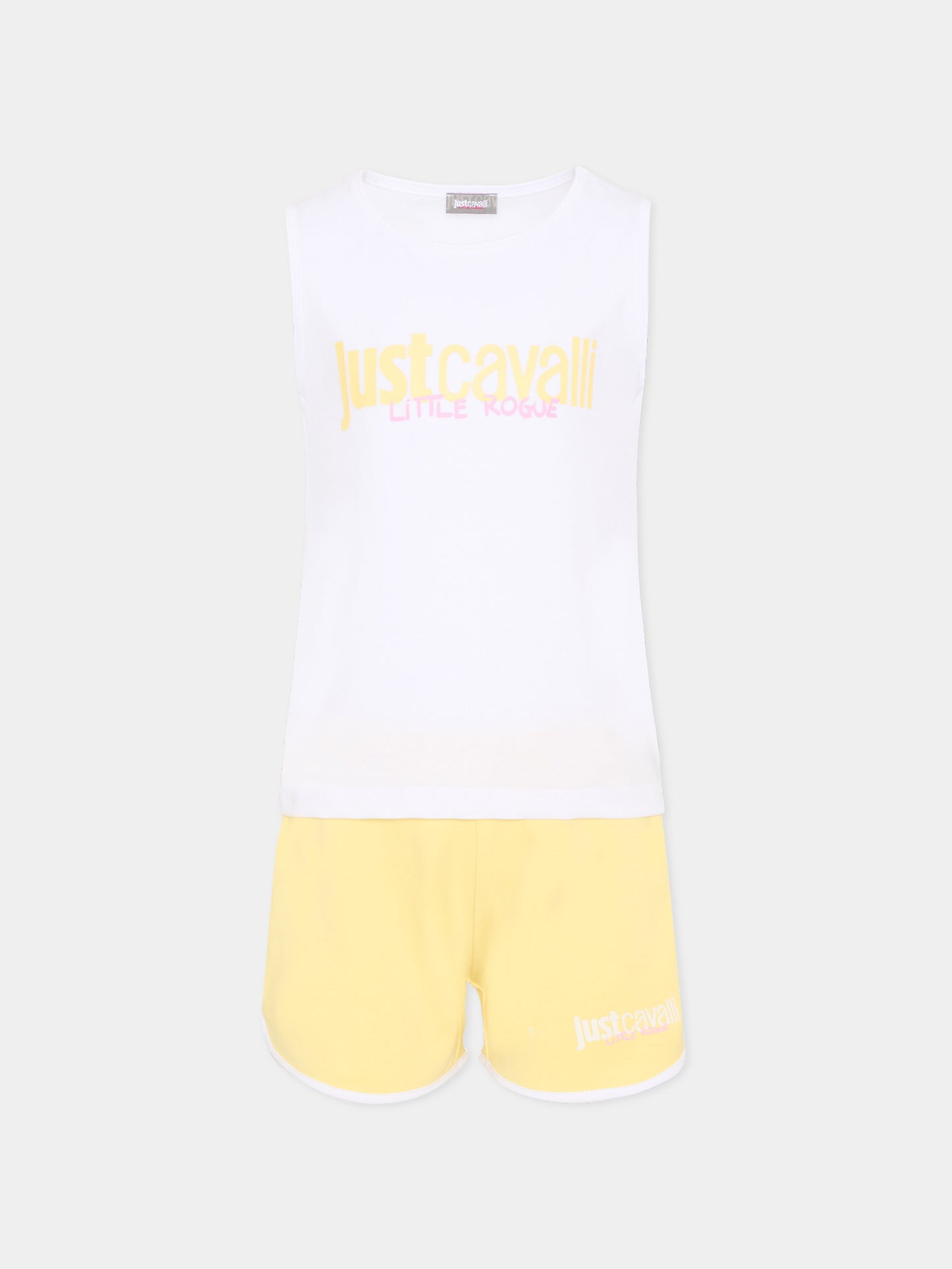 Completo sportivo bianco per bambina con logo,Just Cavalli Kids,JIP26030CJ WHITE