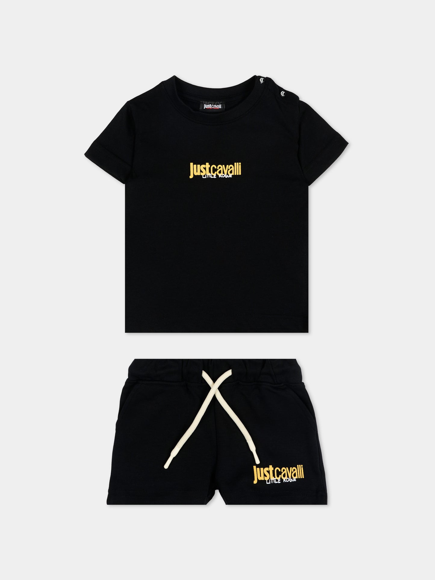 Completo sportivo nero per neonato con logo,Just Cavalli Kids,JIP26044CJ BLACK