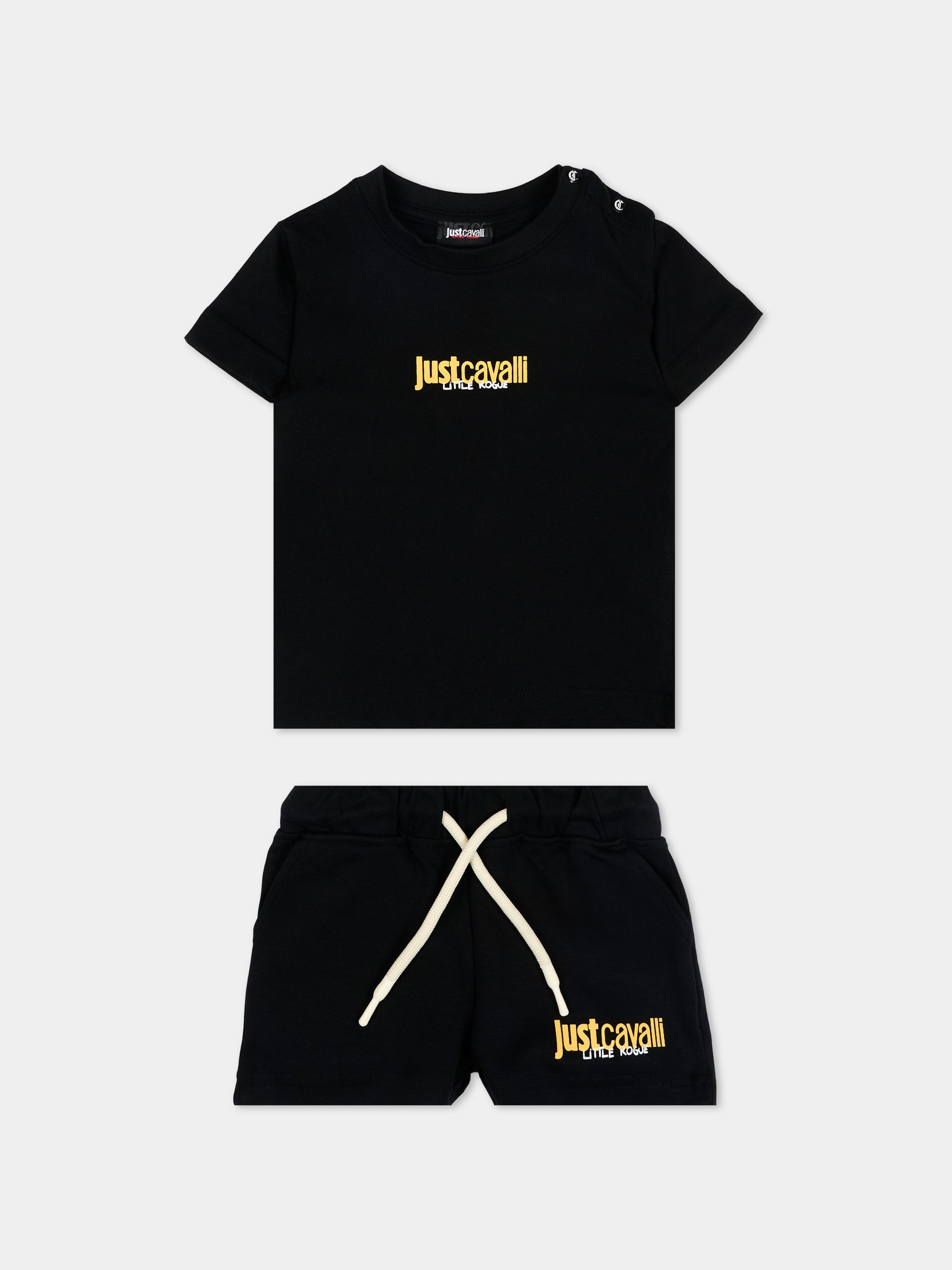 Completo sportivo nero per neonato con logo,Just Cavalli Kids,JIP26044CJ BLACK