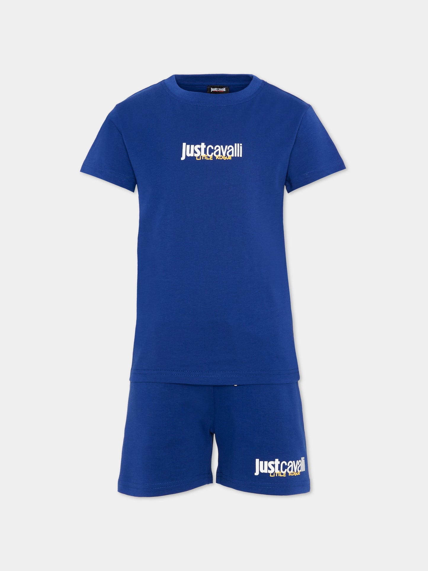 Completo sportivo blu per bambino con logo,Just Cavalli Kids,JIP26044CJ BLUE MAZARINE