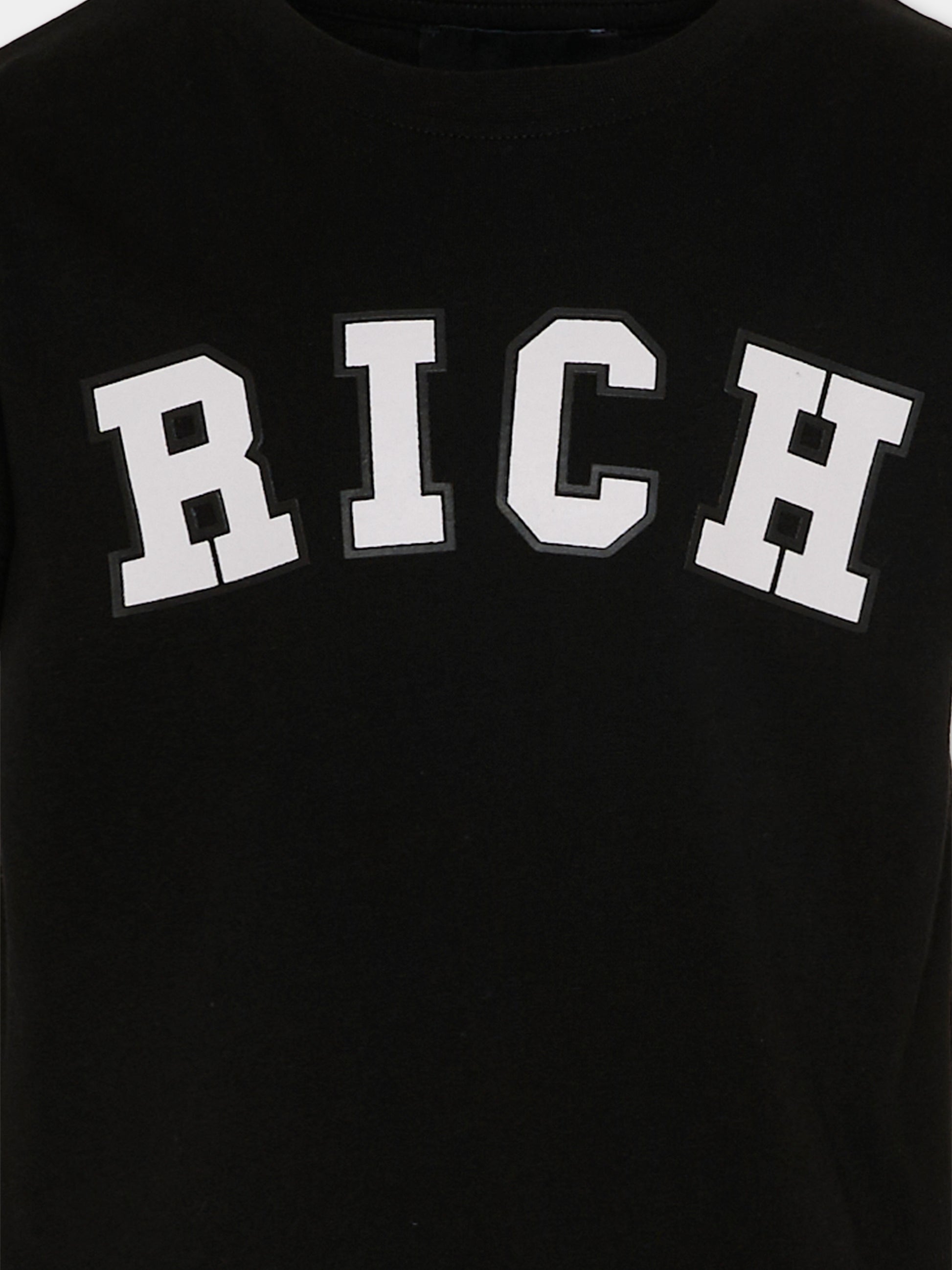 T-Shirt nera per bambino con logo,Richmond,RBP26012TS BLACK