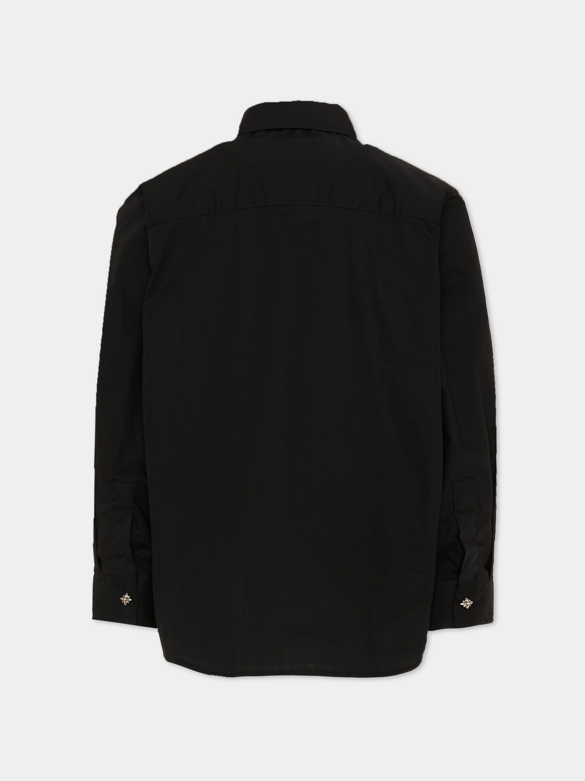 Camicia nera per bambino con zip,Richmond,RBP26009CA BLACK